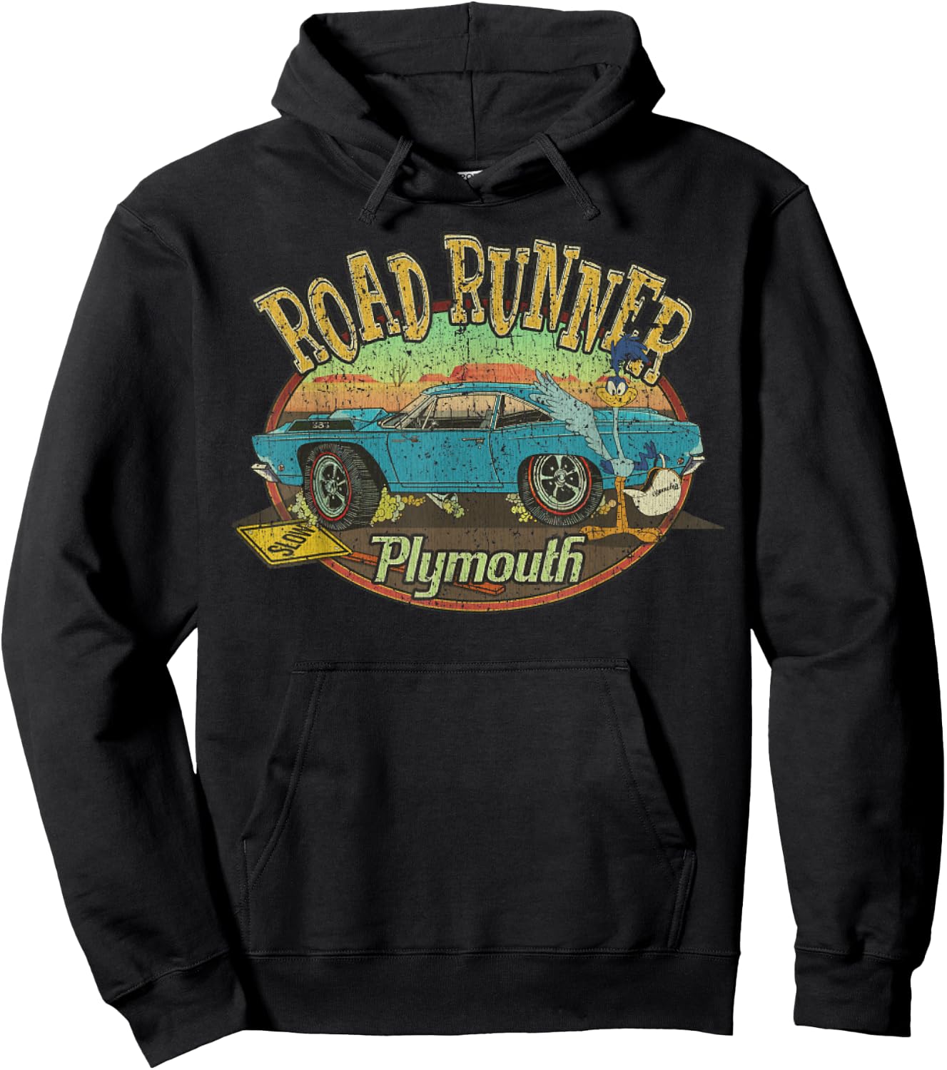 Vintage Plymouth's Road Runner 1968 - Classic Car Gift Hoodie - Hoodie | Black