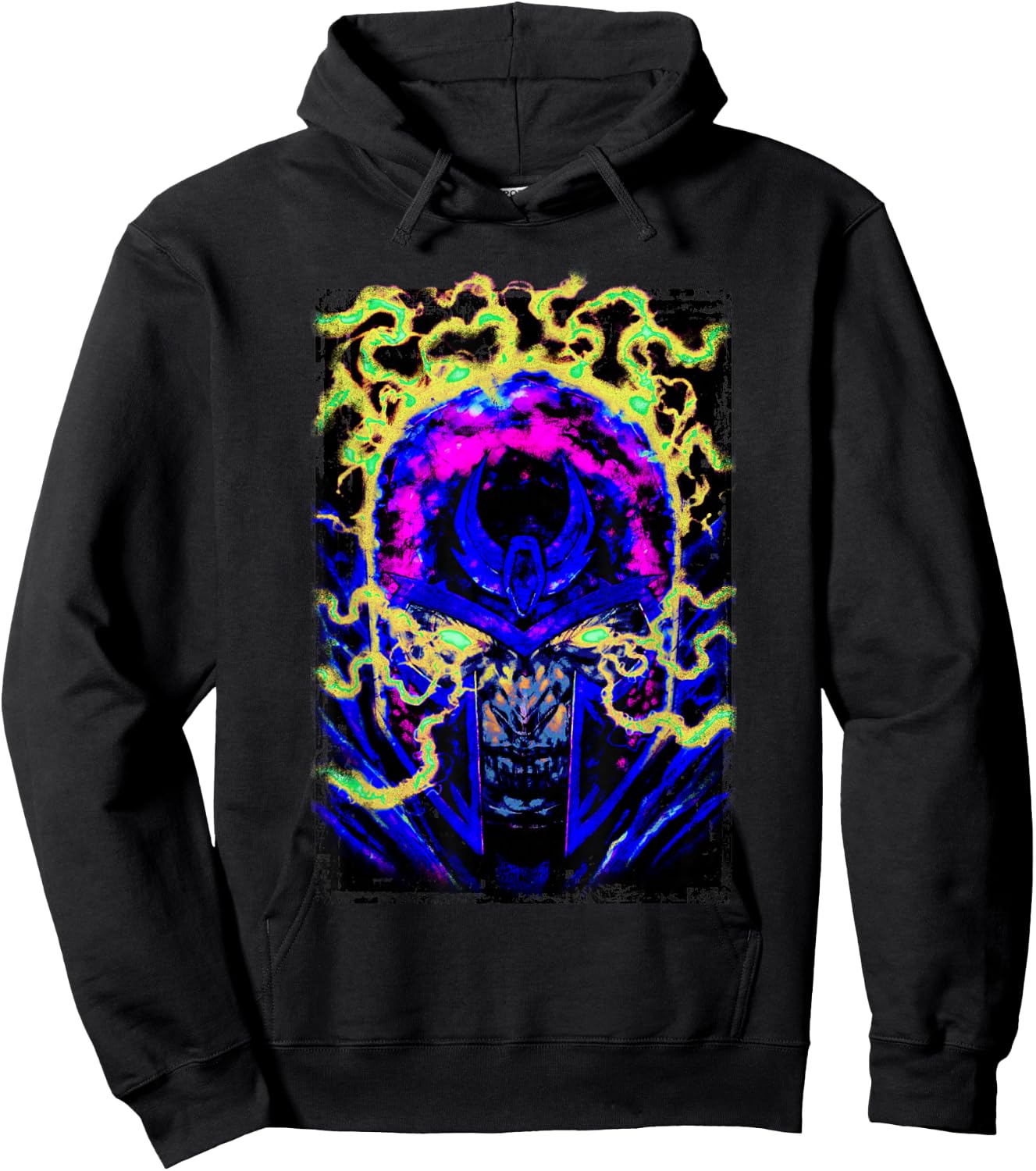 Marvel X-Men Magneto Intense Looking Evil Neon Portrait Hoodie - Hoodie | Black