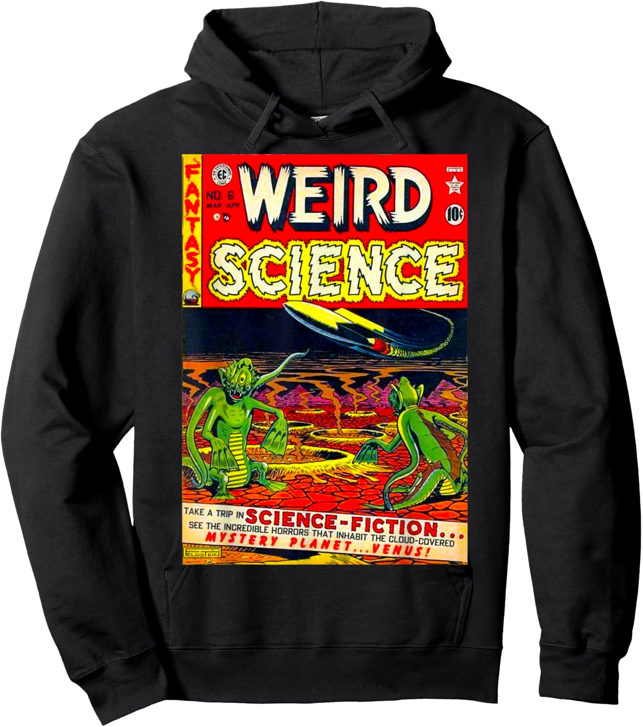 Funny Nerdy Weird Science Space Aliens Retro Comic Teacher Men Women Kids Hoodie - Hoodie | Black