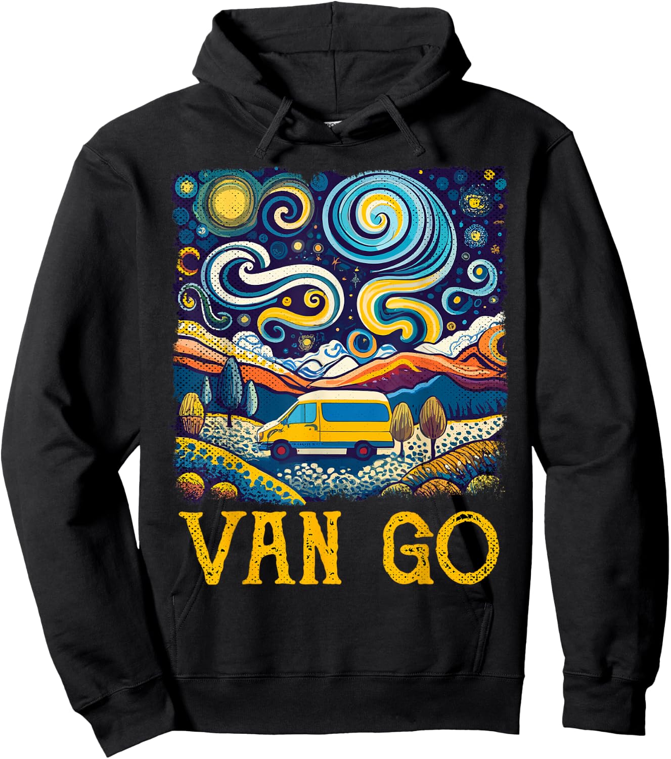 Retro Vintage Vanlife Accessories Funny Van Life Hoodie - Hoodie | Black