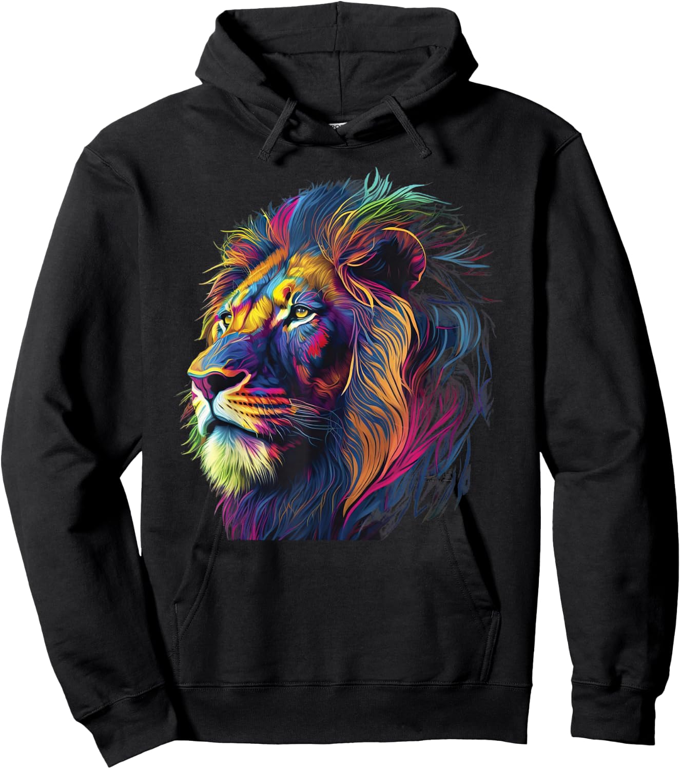 colorful lion head pop art for lover lions King of Animals Hoodie - Hoodie | Black