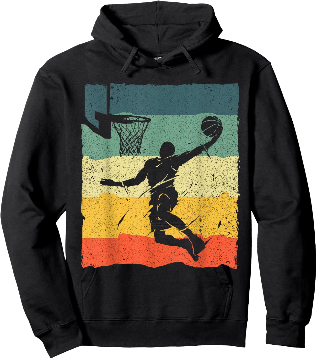 Cool Basketball Art Women Vintage Basketball Player Small Hoodie - Hoodie | Black
