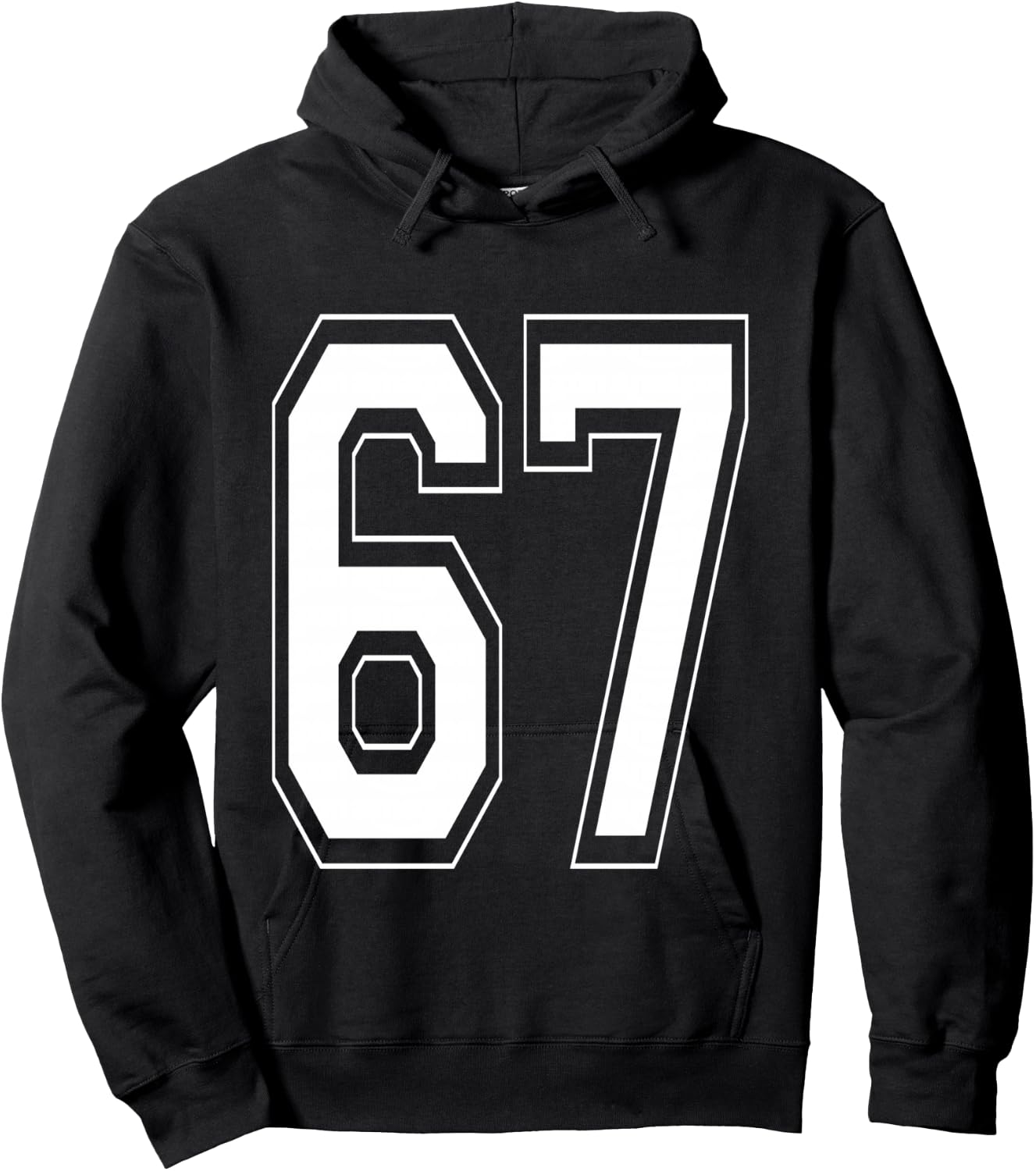 Number 67 Baseball Football Soccer Numbered Jersey Hoodie - Hoodie | Black