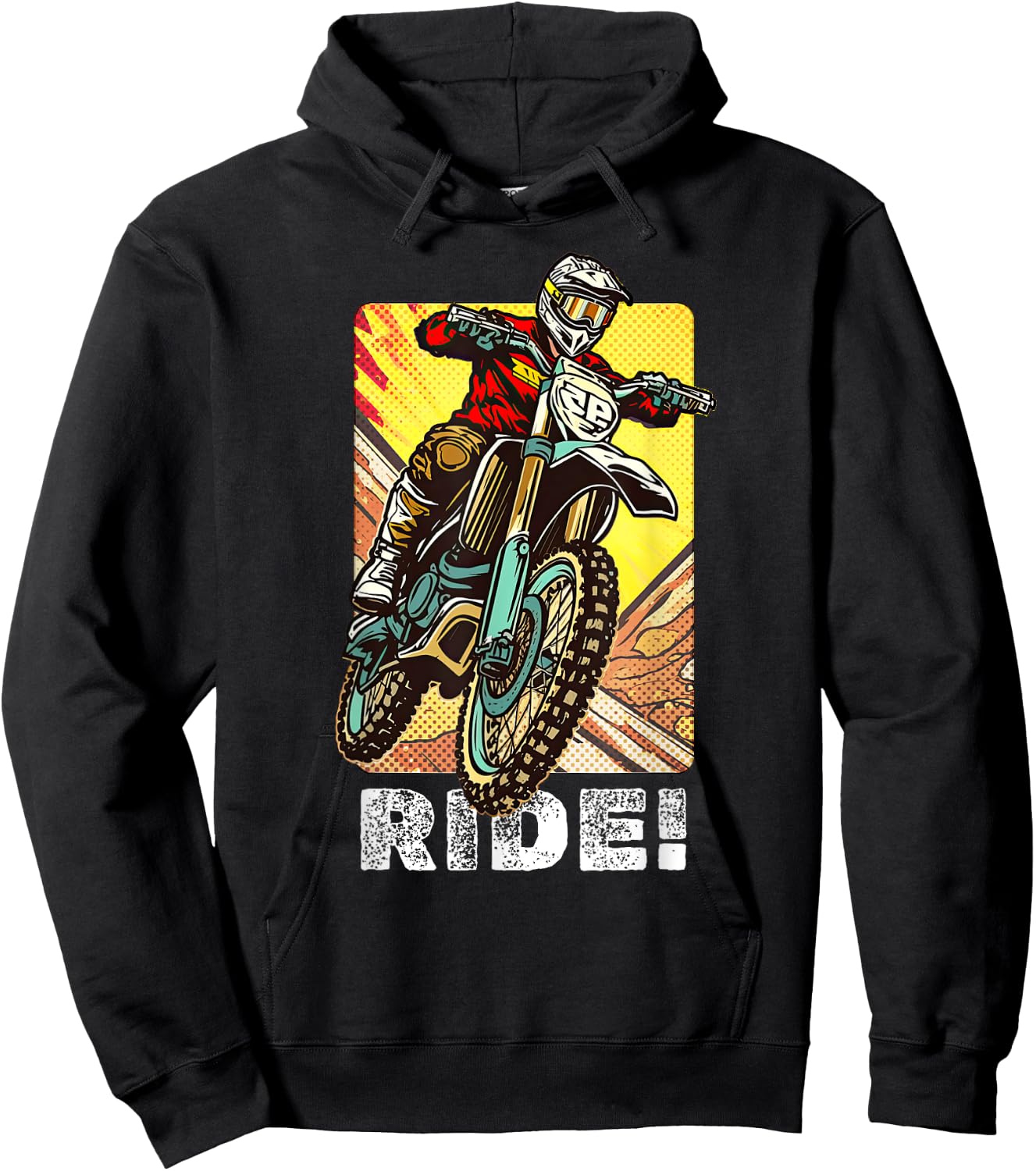 Motocross Dirt Bike Rider Vintage Dirt Bike Hoodie - Hoodie | Black