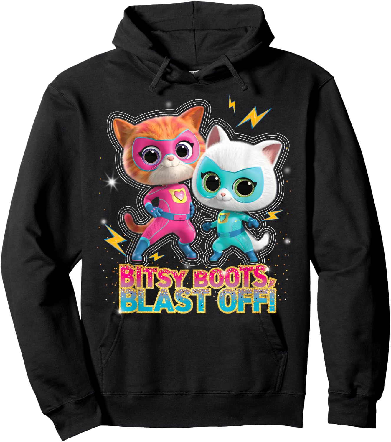 Disney Junior SuperKitties Ginny and Bitsy Boots Blast Off! Small Hoodie - Hoodie | Black