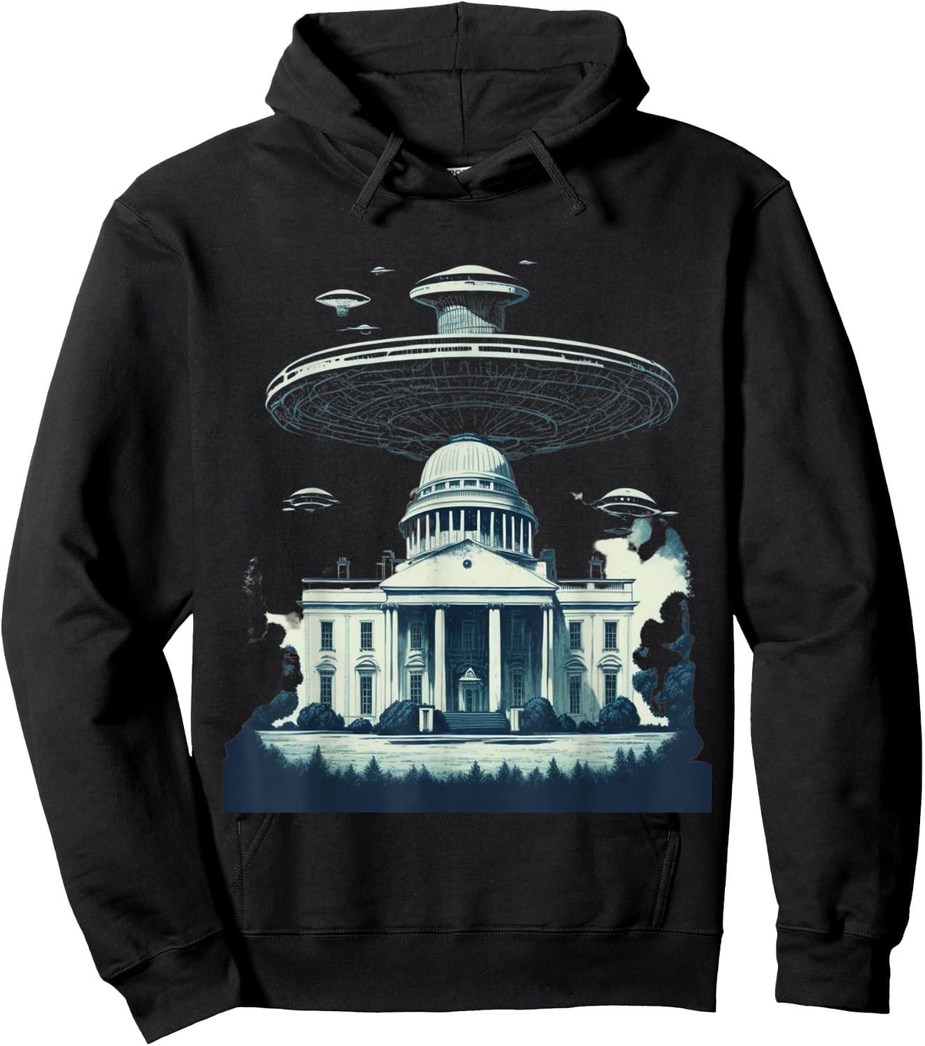 UFO at the White House Hoodie - Hoodie | Black