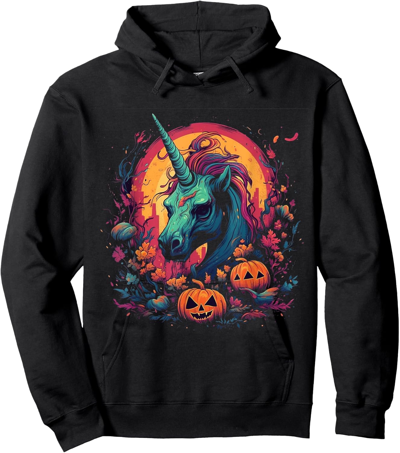 Zombie Unicorn Halloween Costume Magical Women Girls Hoodie - Hoodie | Black