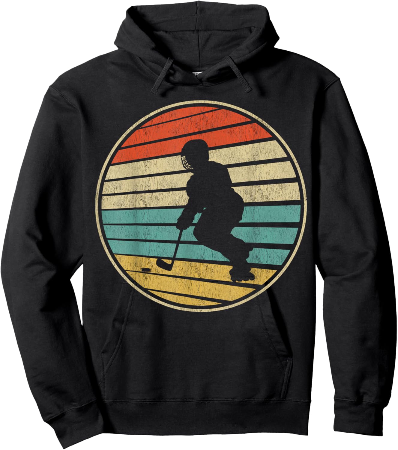 Roller Hockey Retro Vintage 70s 80s Rink Hockey Lovers Hoodie - Hoodie | Black