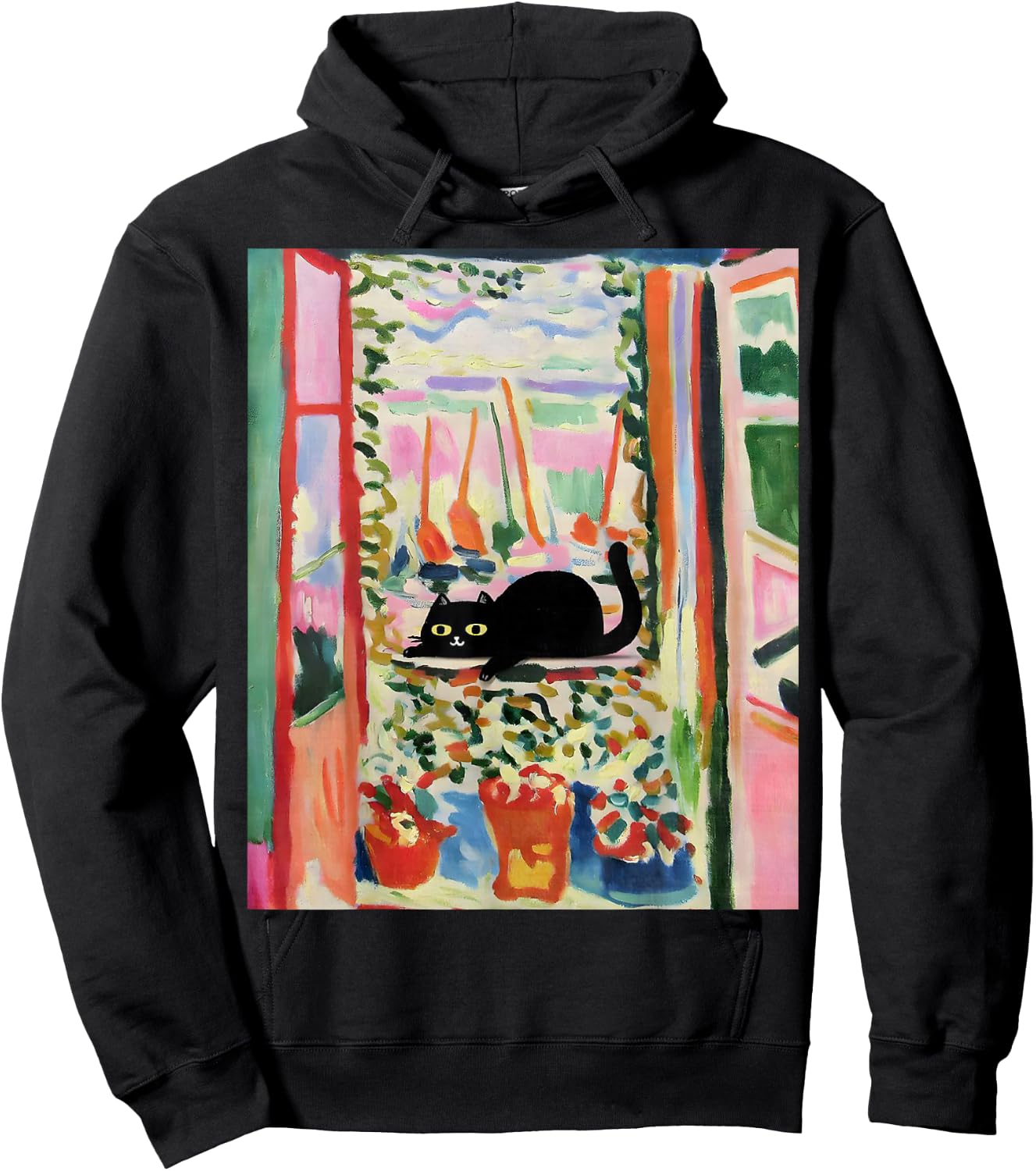Matisse Open Window Cat Black cat Hoodie - Hoodie | Black