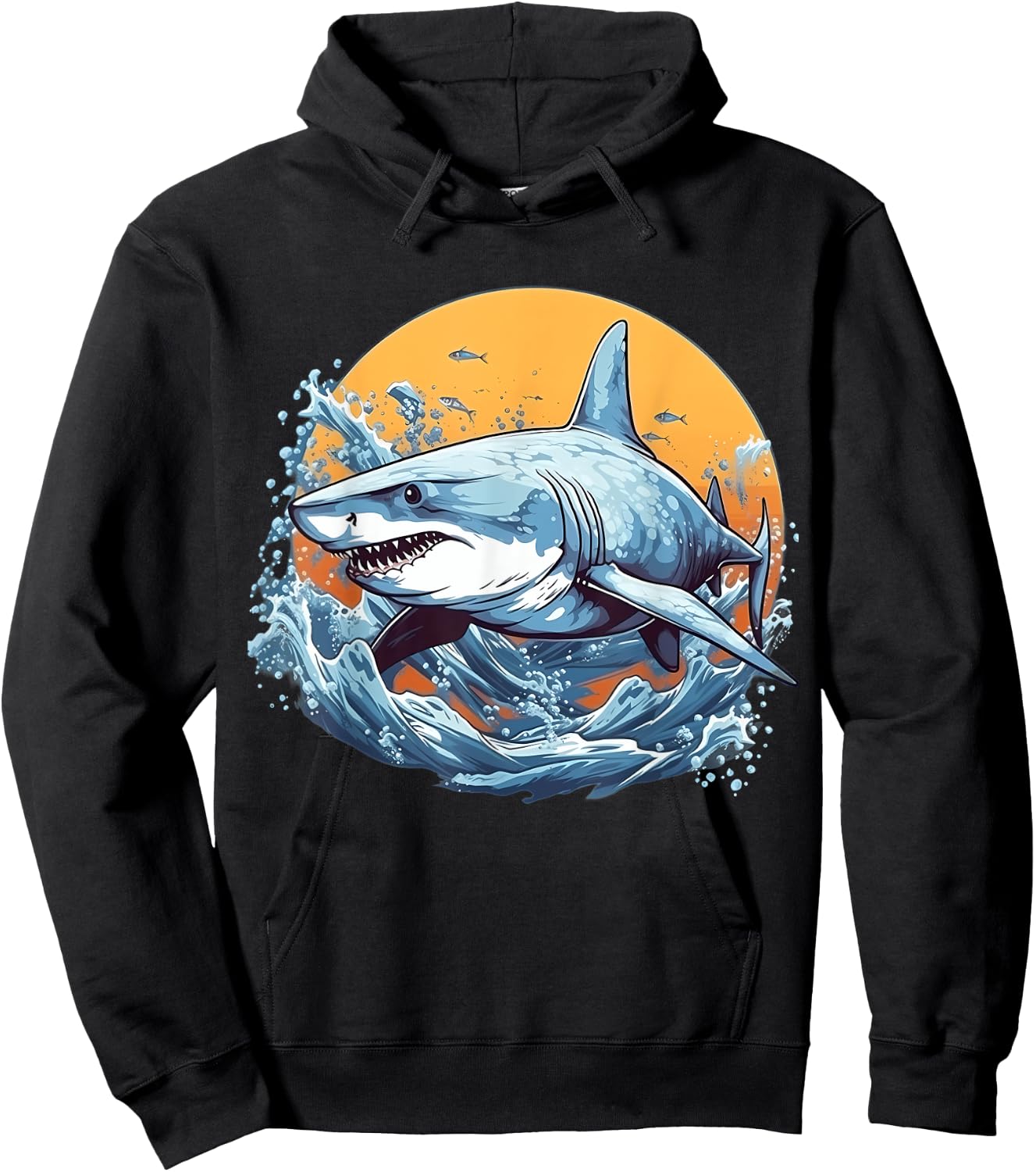 Retro Style Galapagos Shark Hoodie - Hoodie | Black