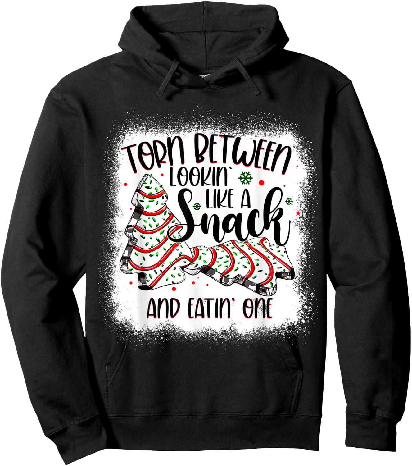 Christmas Tree Cake Torn Between Lookin Like a Snack Debbie Hoodie - Hoodie | Black