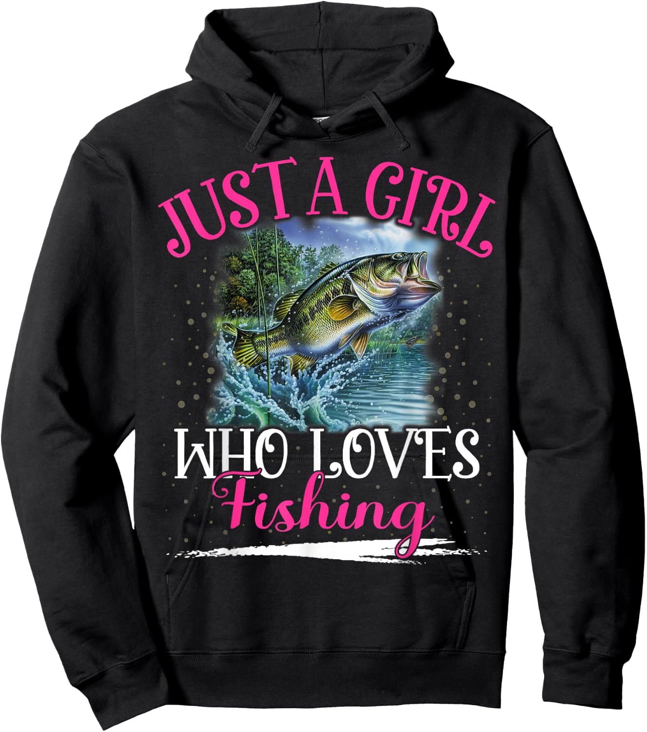Just A Girl Who Loves Fishing Girls Hoodie - Hoodie | Black
