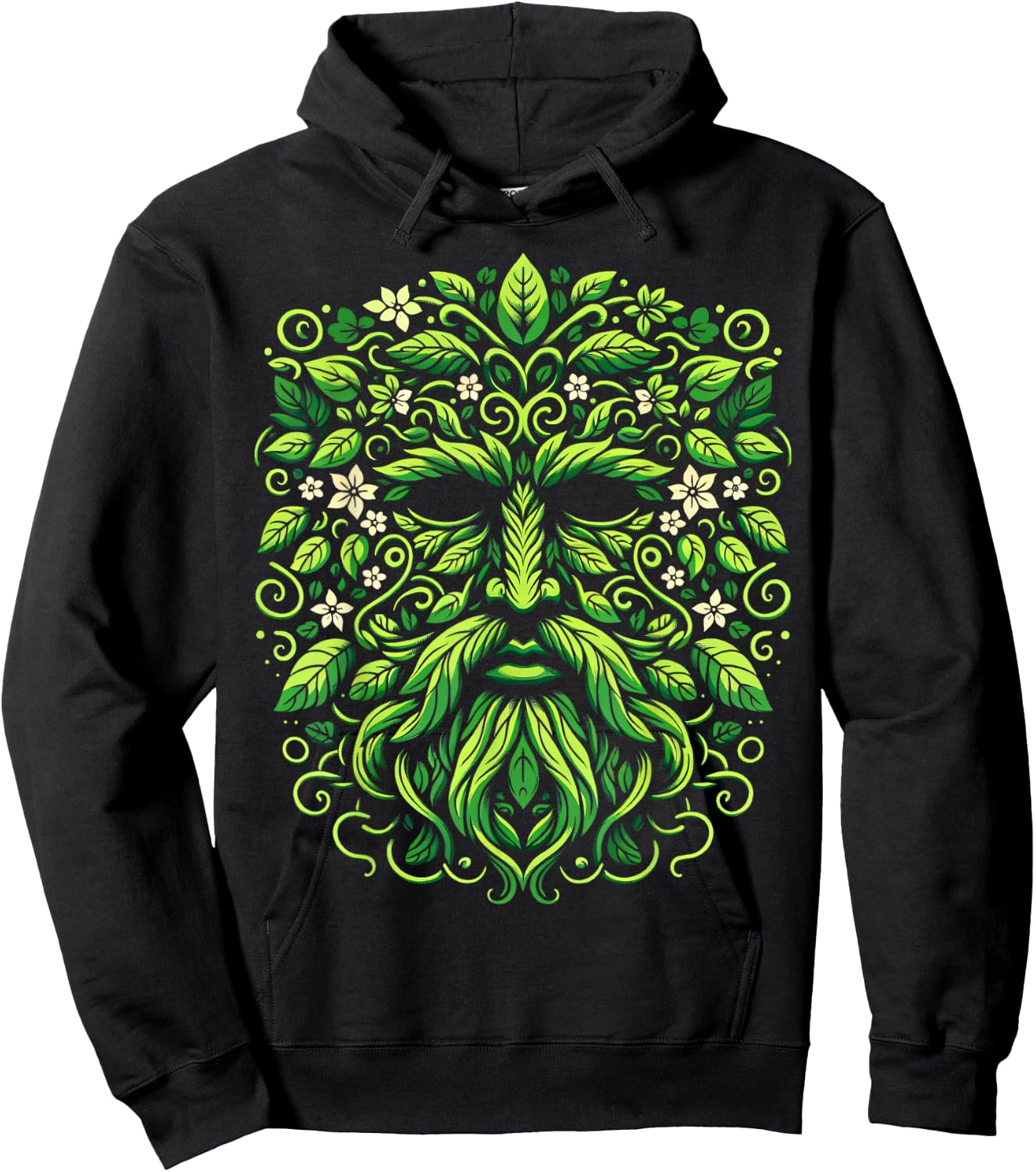 Jack Of The Wood Traditional Pagan Celtic Greenman Hoodie - Hoodie | Black