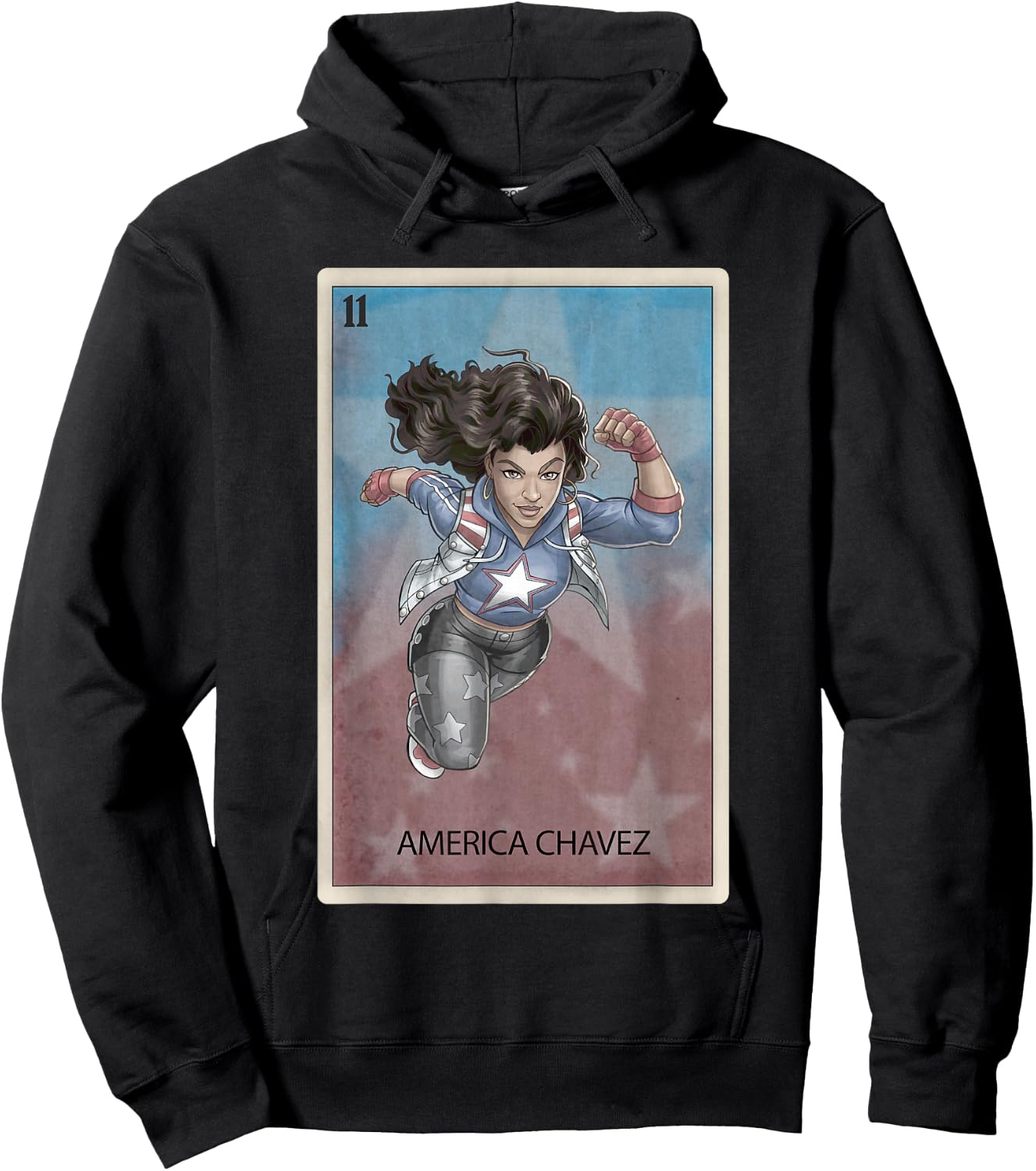 Marvel Comics Retro Classic America Chavez Playing Card Hoodie - Hoodie | Black