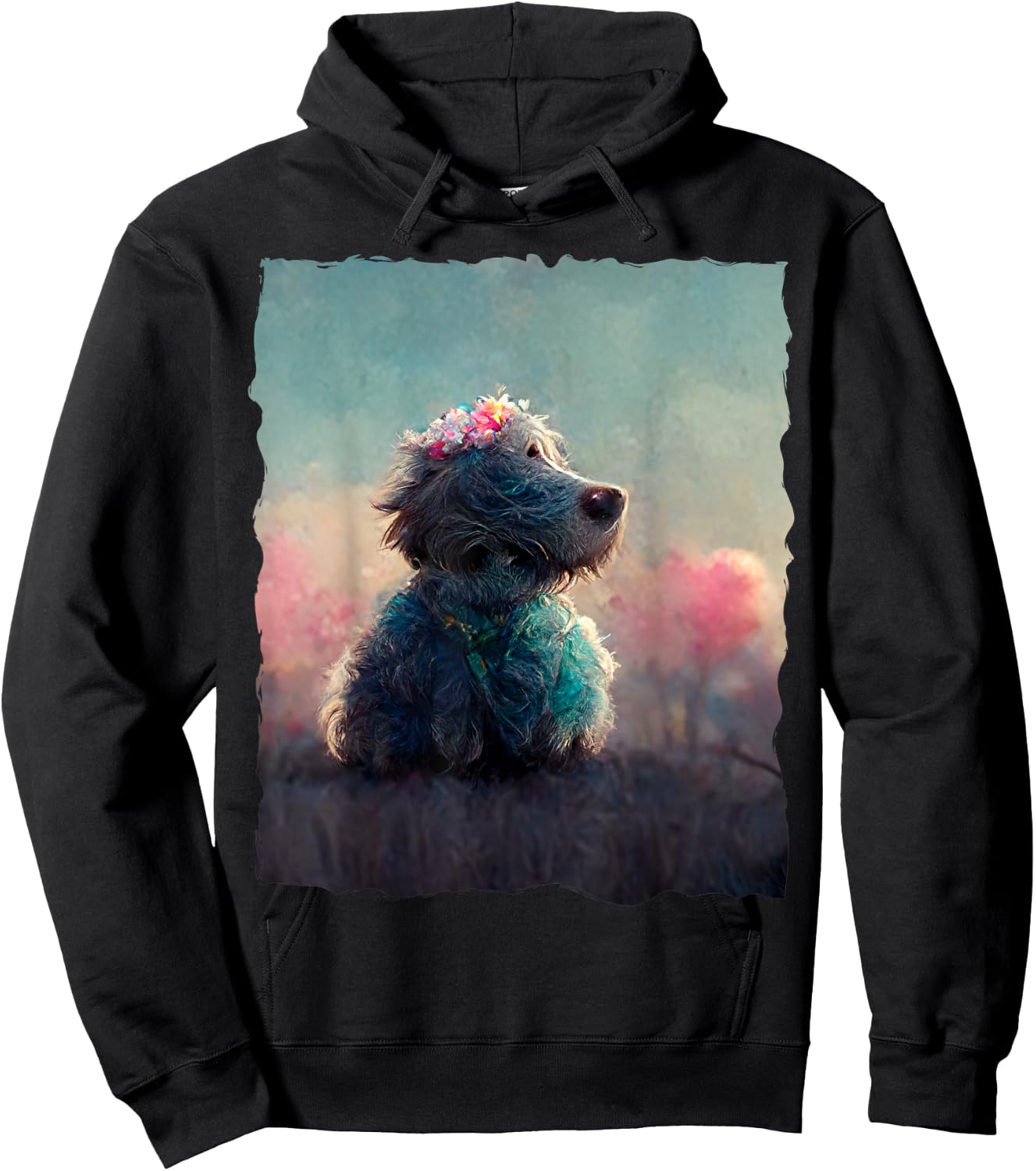 Funny Cute Fluffy Dog Hoodie - Hoodie | Black