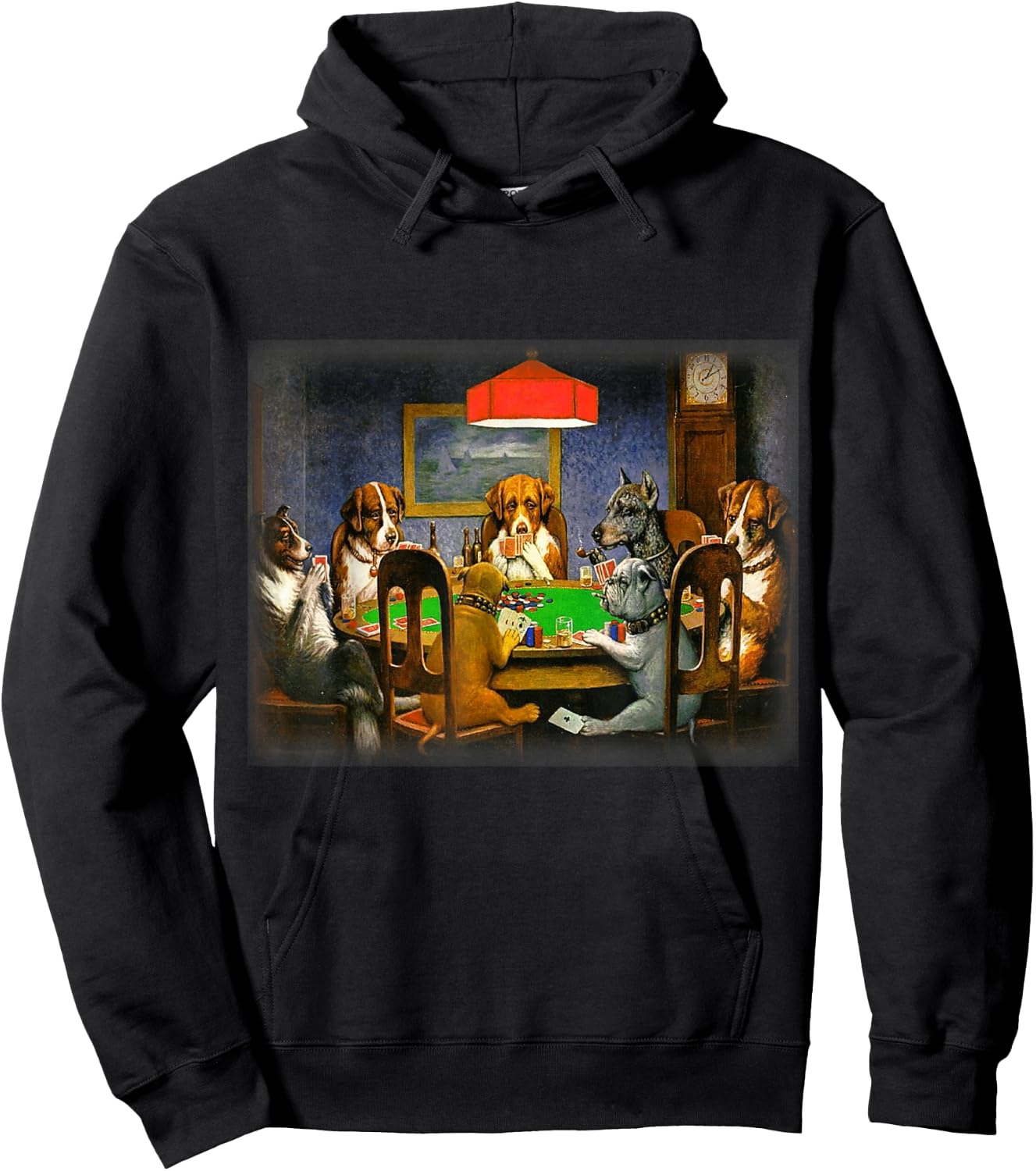 Dogs Playing Poker | A Friend in Need | Funny Dog Lover Art Hoodie - Hoodie | Black