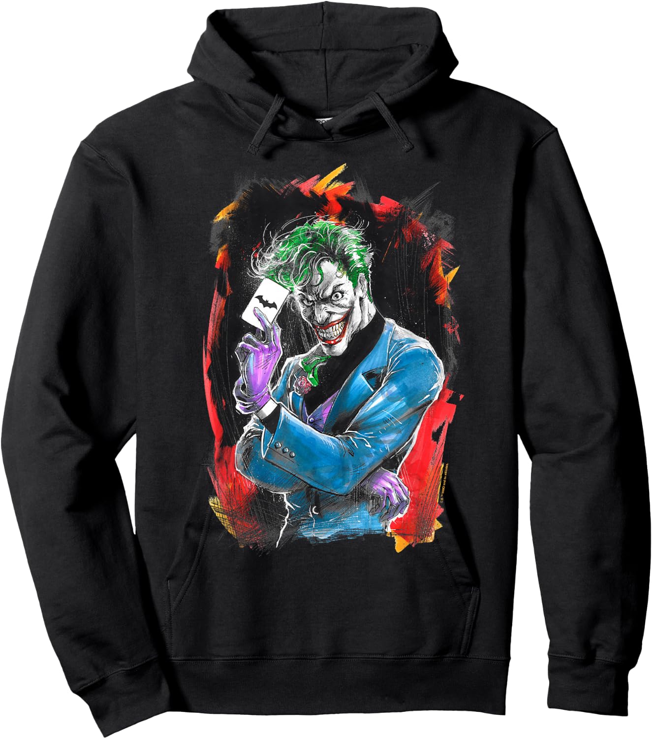 WB100 DC Comics Joker Prince Of Crime Flaming Card Hoodie - Hoodie | Black