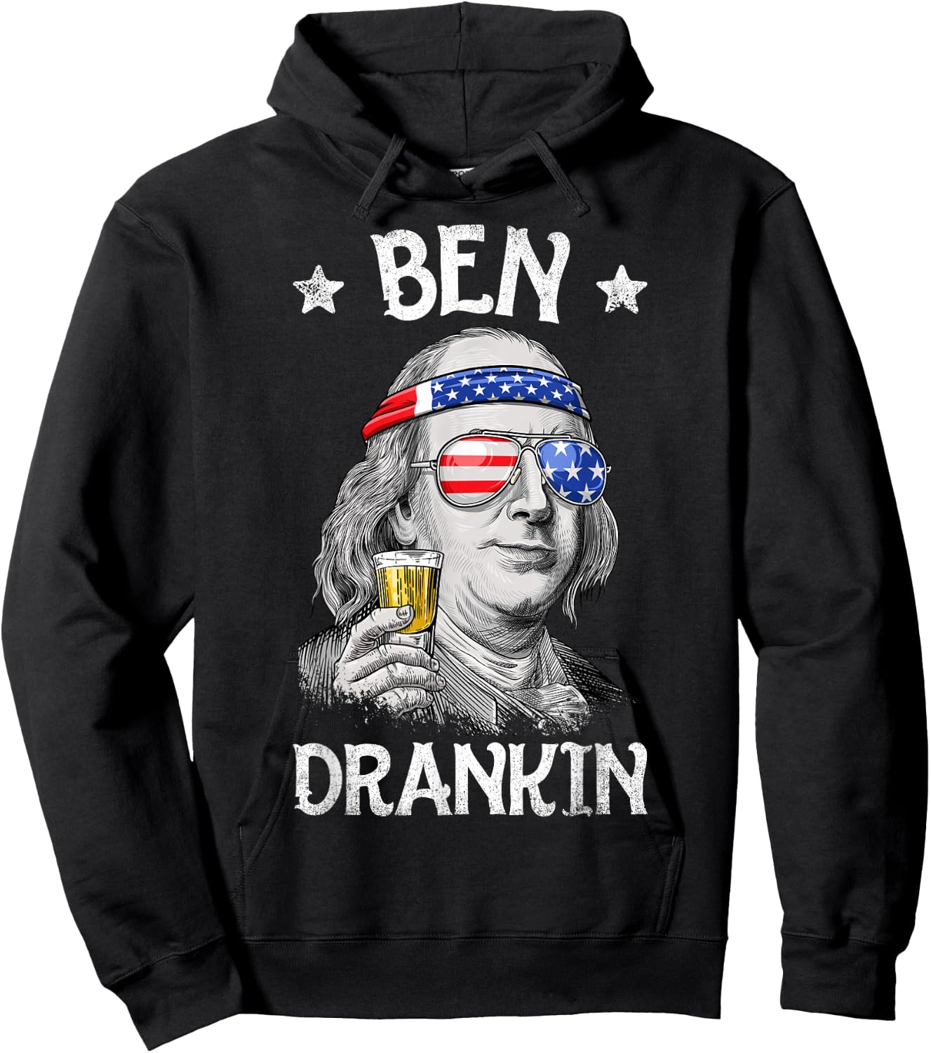 Ben Drankin 4th July Benjamin Franklin Men American Hoodie - Hoodie | Black