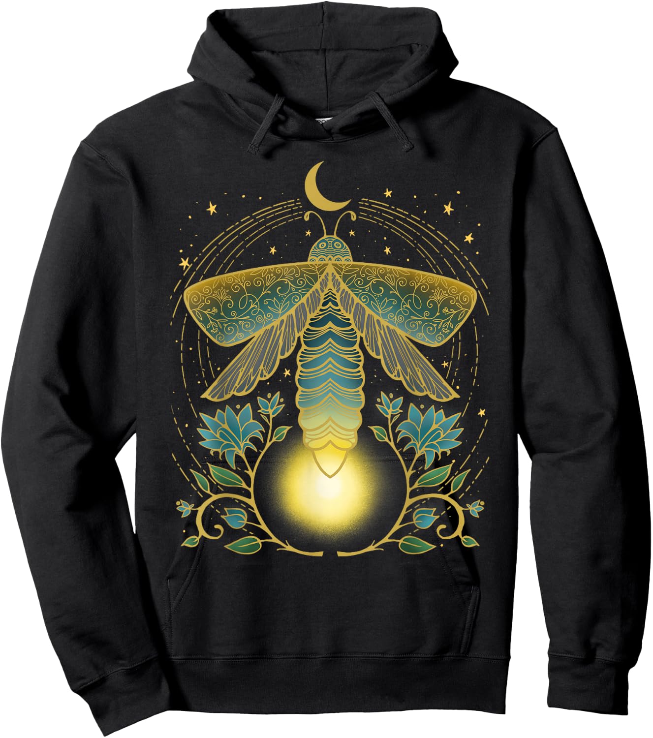 Firefly, Magical Lunar Mystical Design for Nature Lovers Hoodie - Hoodie | Black