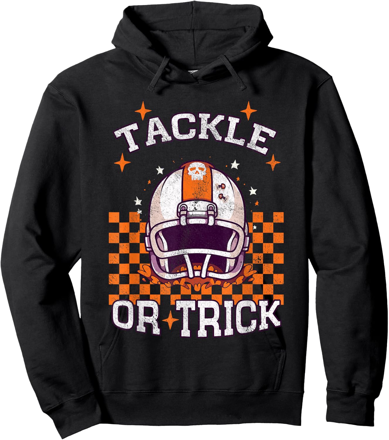 Tackle Football Halloween Spooky Sports Boys Kid Hoodie - Hoodie | Black