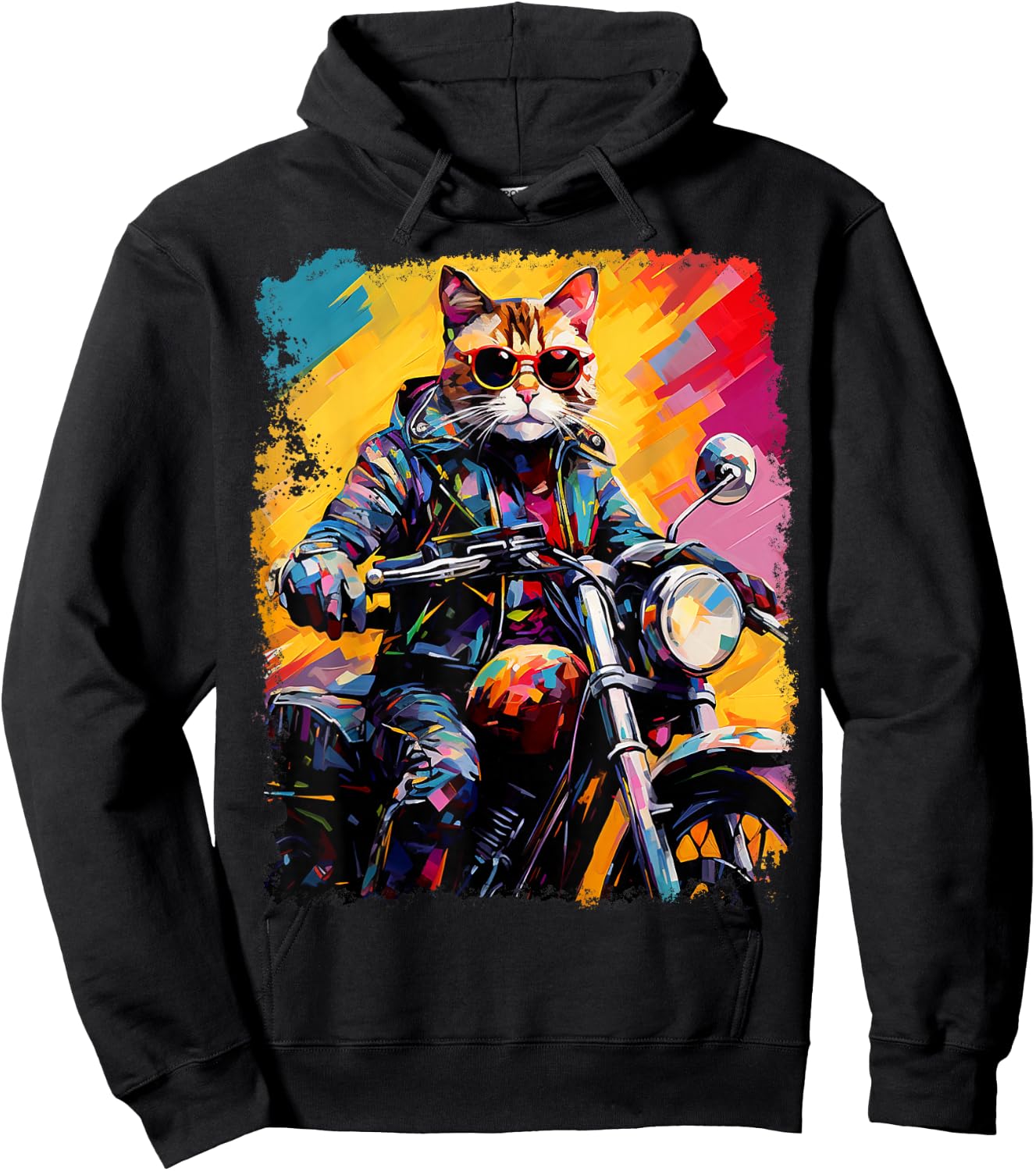 Cat on Motorcycle Women Hoodie - Hoodie | Black