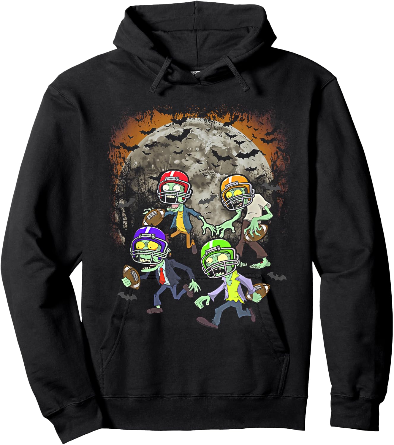 Football Zombie Player Halloween Spooky Football Team Sport Hoodie - Hoodie | Black