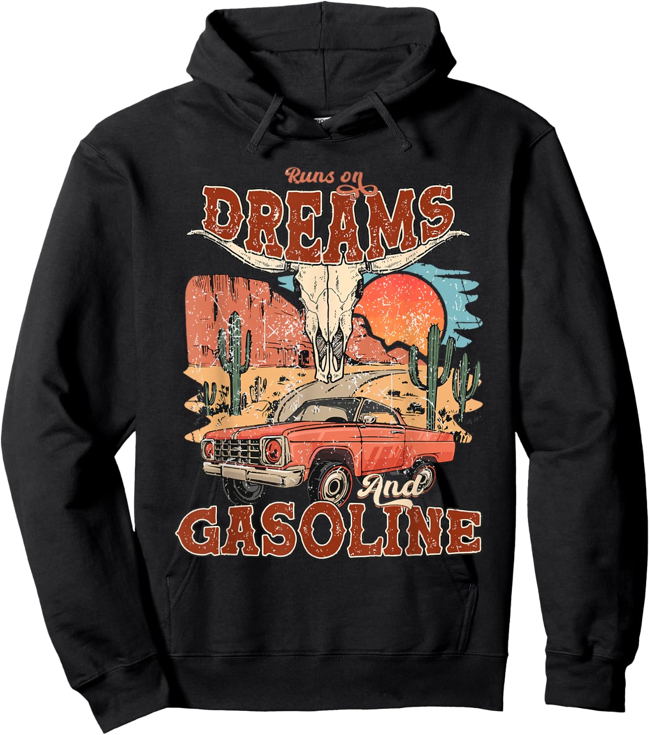 Runs On Dreams And Gasoline | I Got A Heart Like A Truck Hoodie - Hoodie | Black