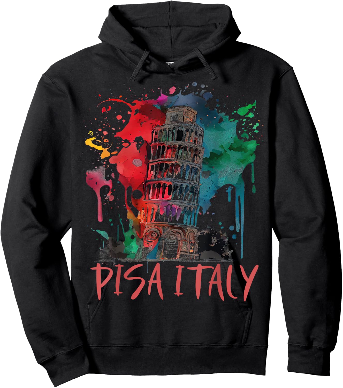Italy Landmark Pisa Tower Tuscany Leaning Tower of Pisa Hoodie - Hoodie | Black