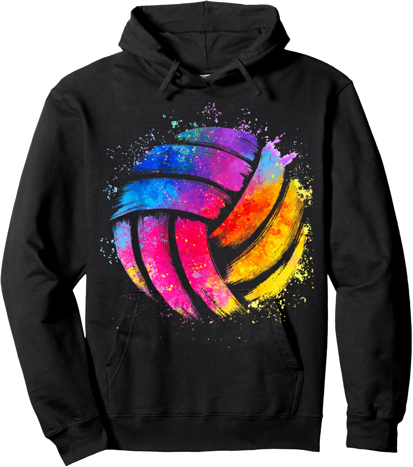 Funny Volleyball Art Women Boy Girl Volleyball Lover Hoodie - Hoodie | Black