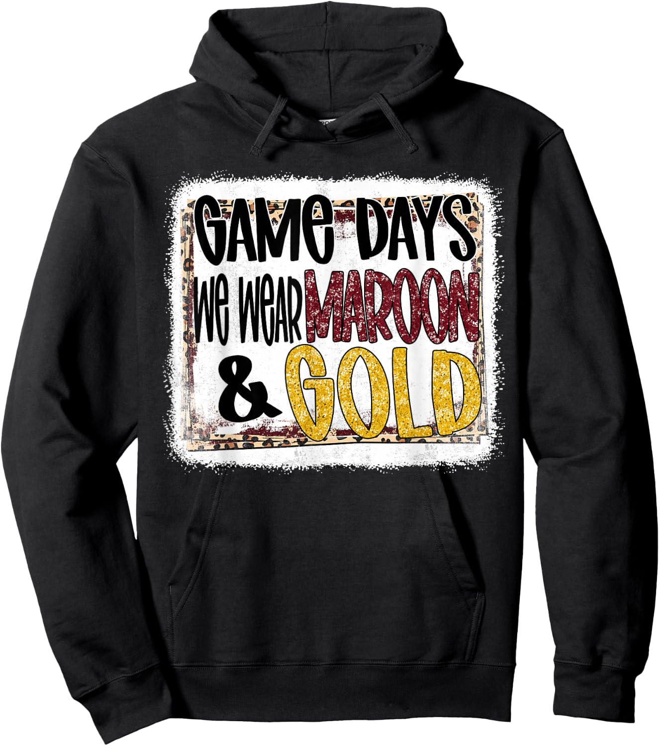 On Gameday Football We Wear Maroon and Gold School Spirit Hoodie - Hoodie | Black