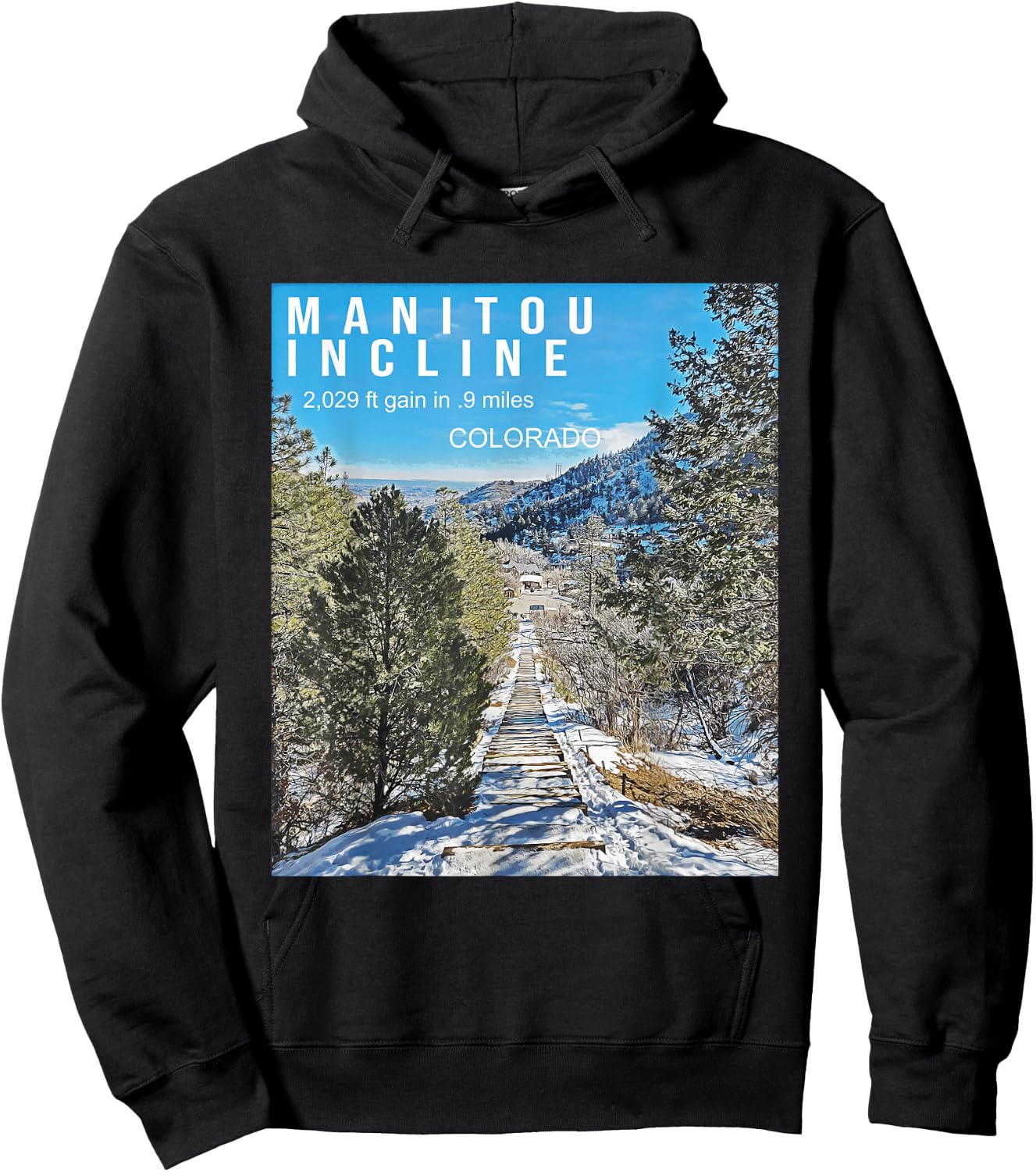 Manitou Springs Incline Gifts for Colorado Hiking Hoodie - Hoodie | Black