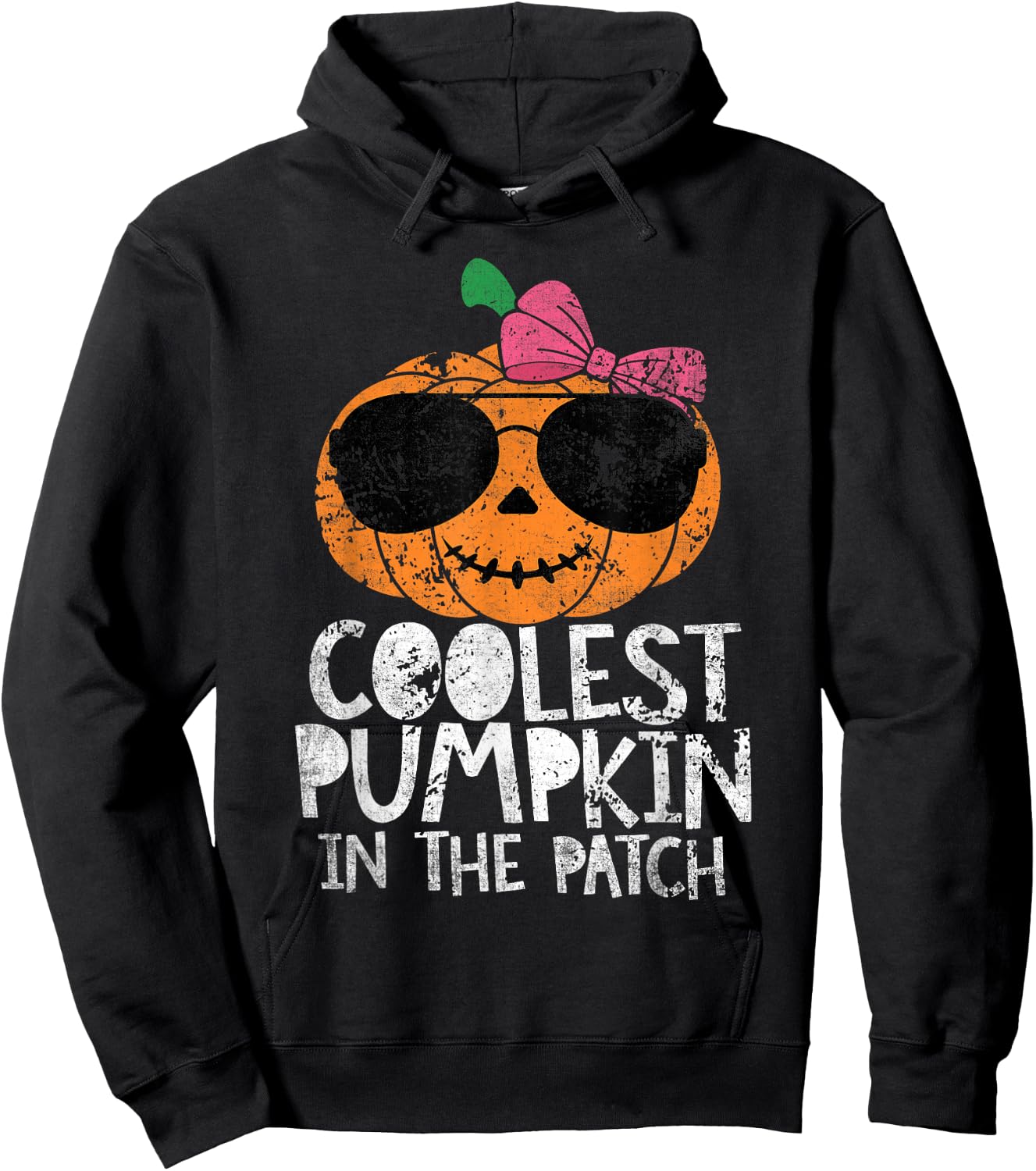 Kids Coolest Pumpkin In The Patch Halloween For Girls Teens Hoodie - Hoodie | Black