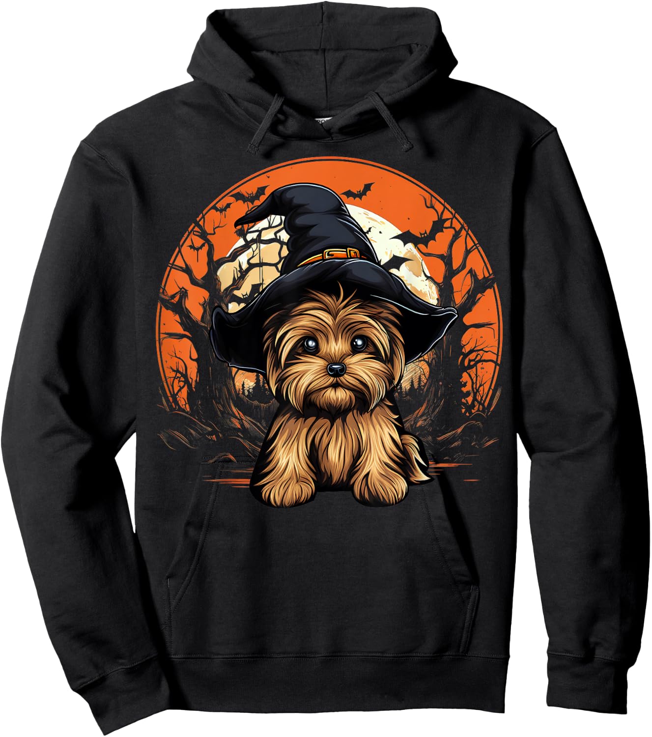 Yorkshire Terrier Dog Lover Halloween Spooky Ghost Costume Hoodie - Hoodie | Black