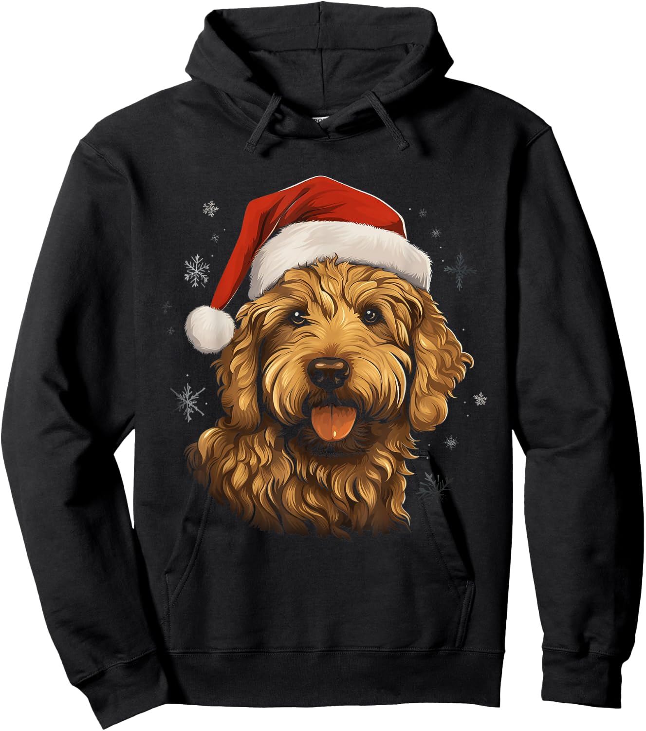 Golden Doodle Dog Dogs Christmas Walk Hoodie - Hoodie | Black