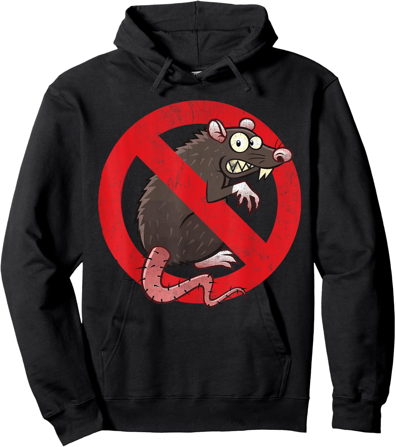 No Rats Union - Pest Control Rat Sign Gag No Rats Allowed Hoodie - Hoodie | Black