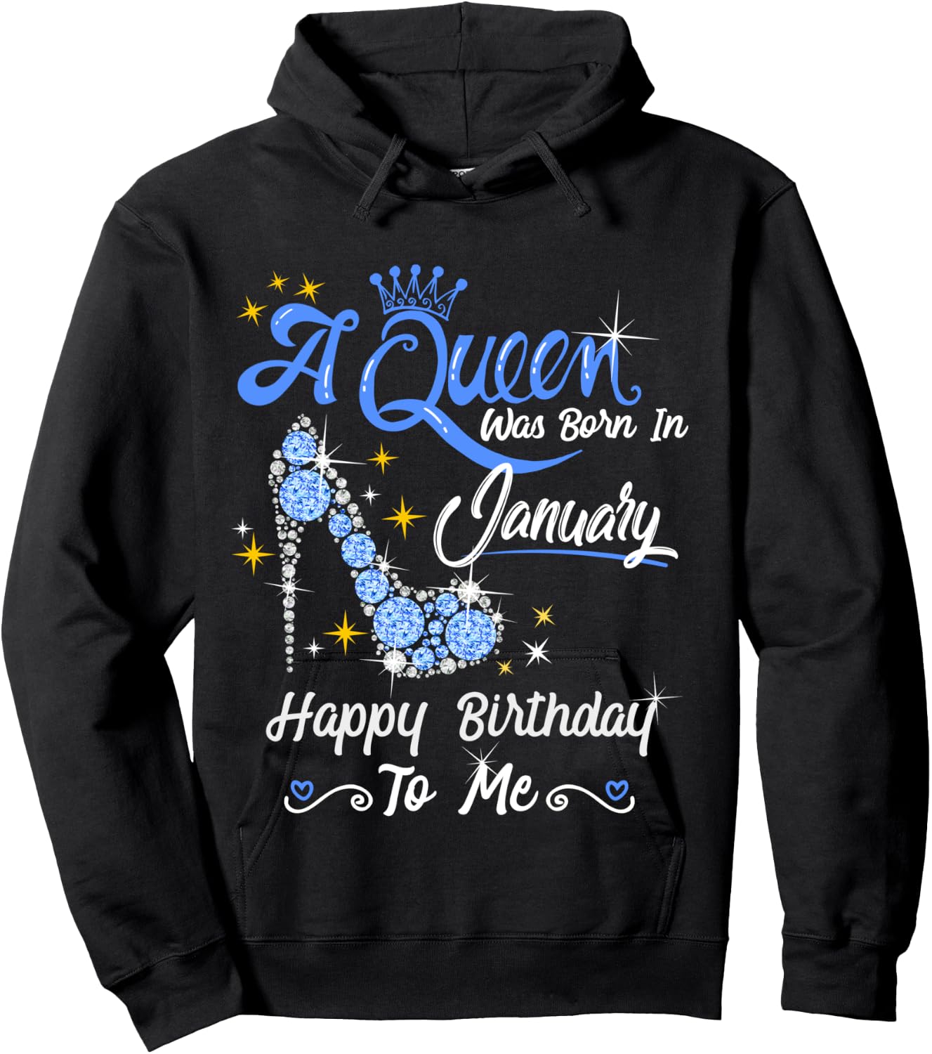 A Queen Was Born in January Gifts January Birthday Girl Hoodie - Hoodie | Black