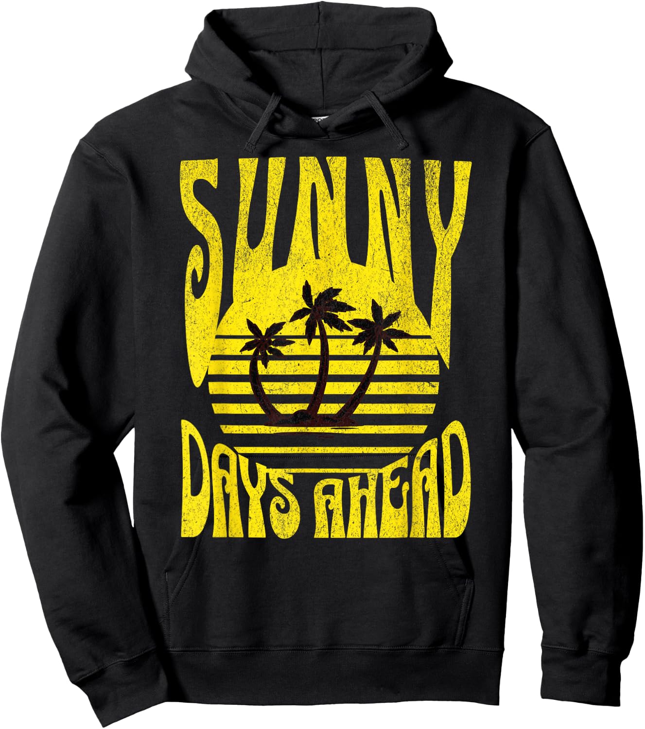 Sunny Days Ahead Retro Vintage Hippie Style Summer Vacay Men Women Hoodie - Hoodie | Black