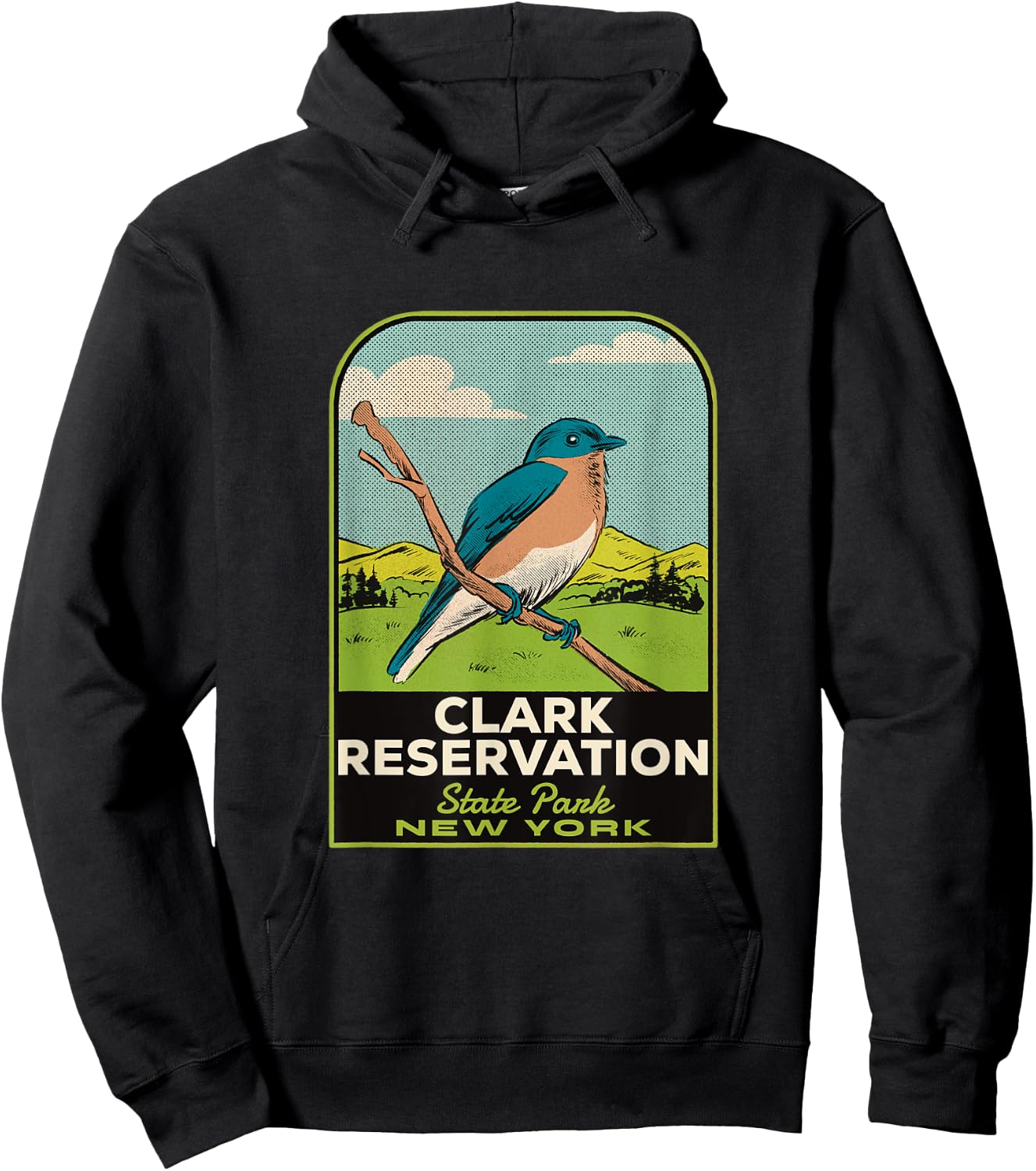 Clark Reservation State Park NY Vintage Travel Hoodie - Hoodie | Black