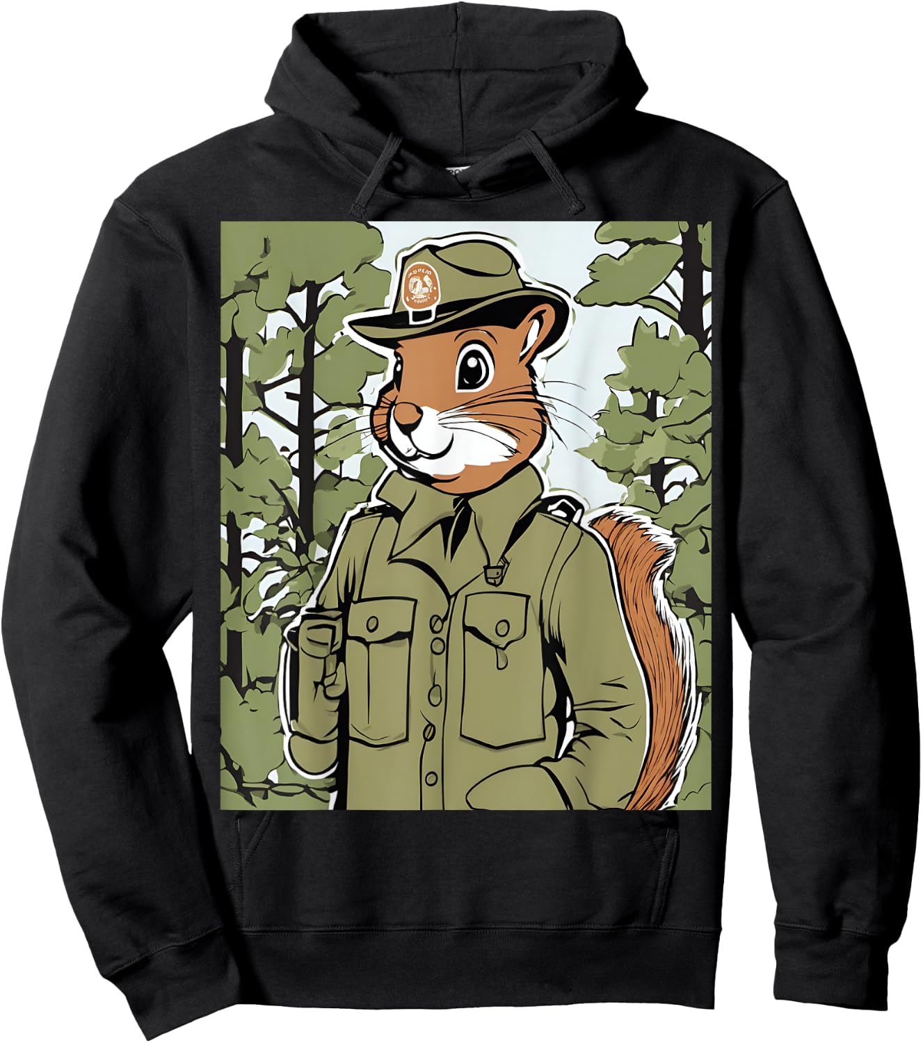 Squirrel Park Ranger Forest Protector Wildlife Hoodie - Hoodie | Black