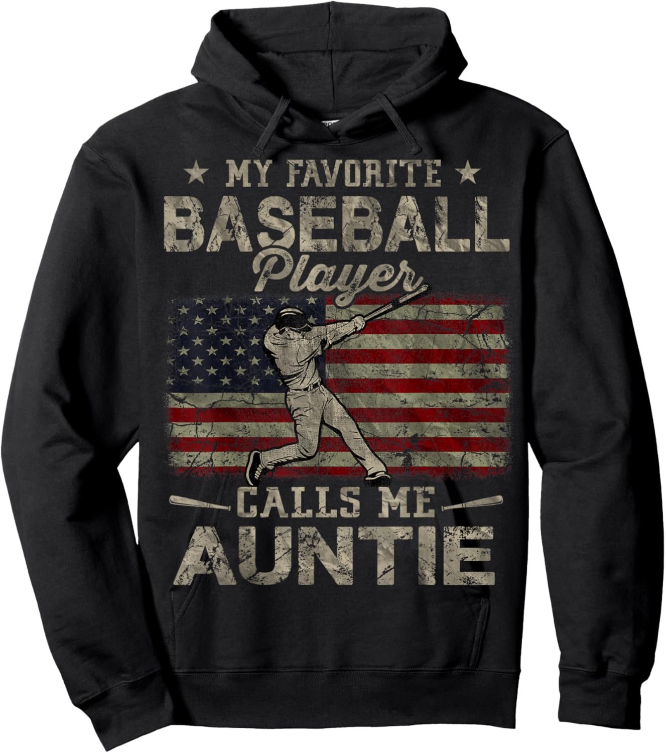 My Favorite Baseball Player Calls Me Auntie Mother's Day Hoodie - Hoodie | Black