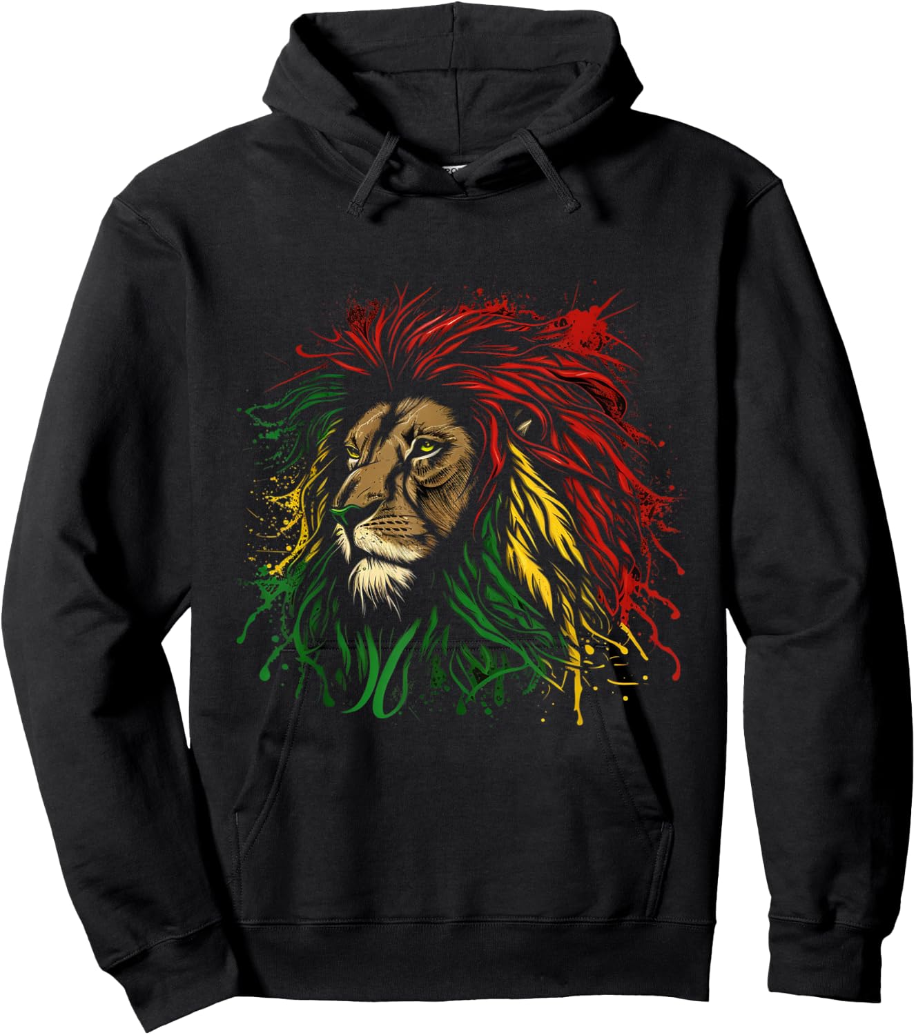 Rasta Reggae Lion Of Judah Jamaican Roots Rastafari Lion Hoodie - Hoodie | Black