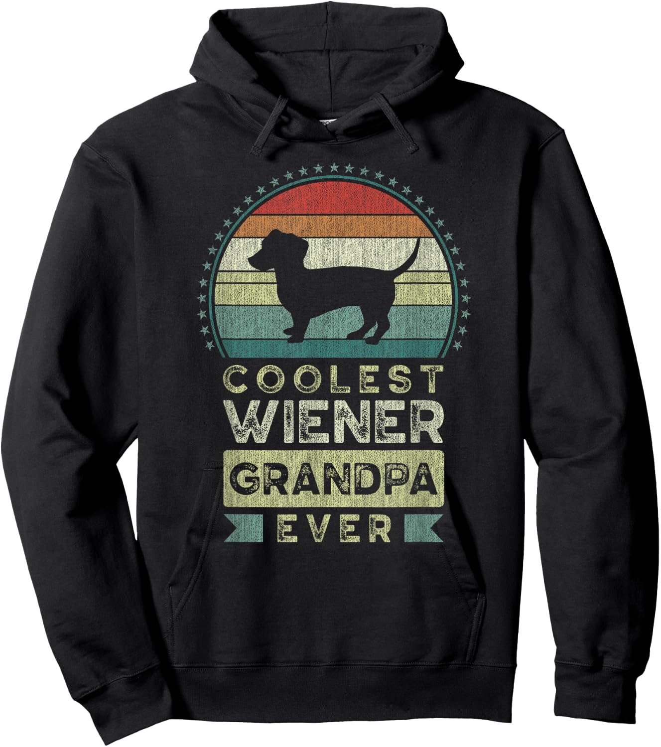 Coolest Wiener Grandpa Ever, Father's Day, Dachshund Hoodie - Hoodie | Black