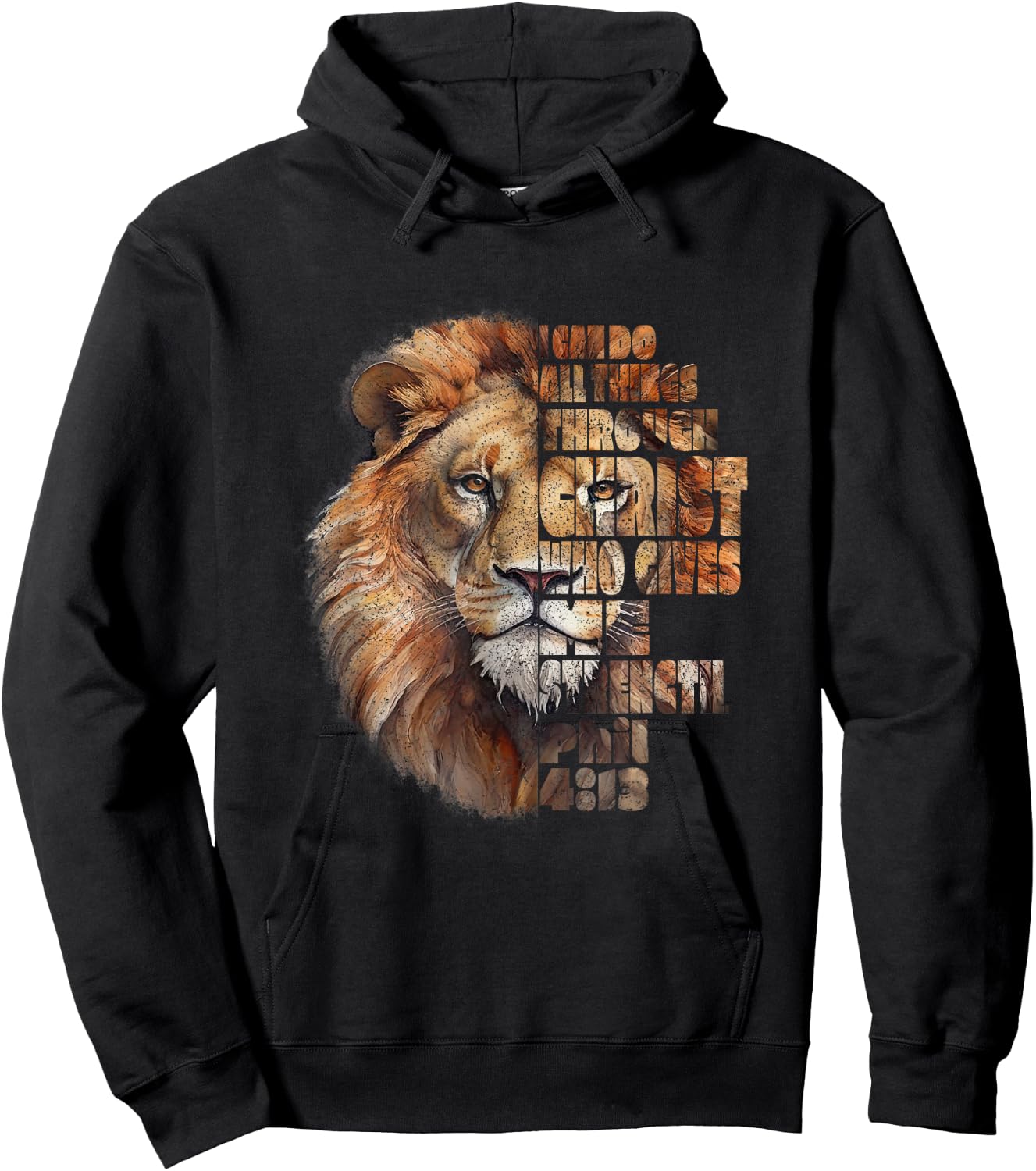 Philippians 4:13 Lion of Judah Hoodie - Hoodie | Black