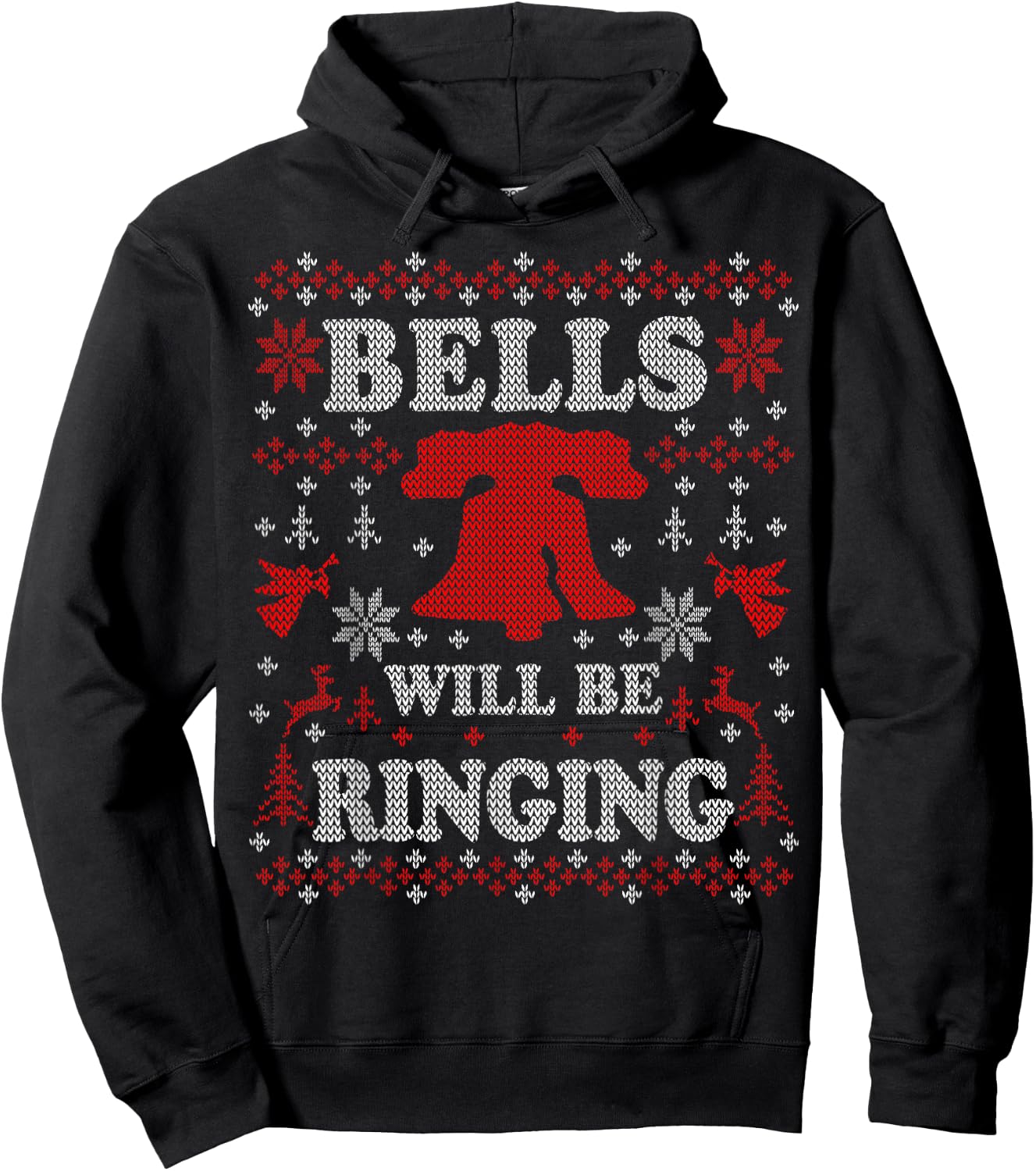 Liberty Bell Philadelphial Ring the Bell Ugly Christmas Hoodie - Hoodie | Black