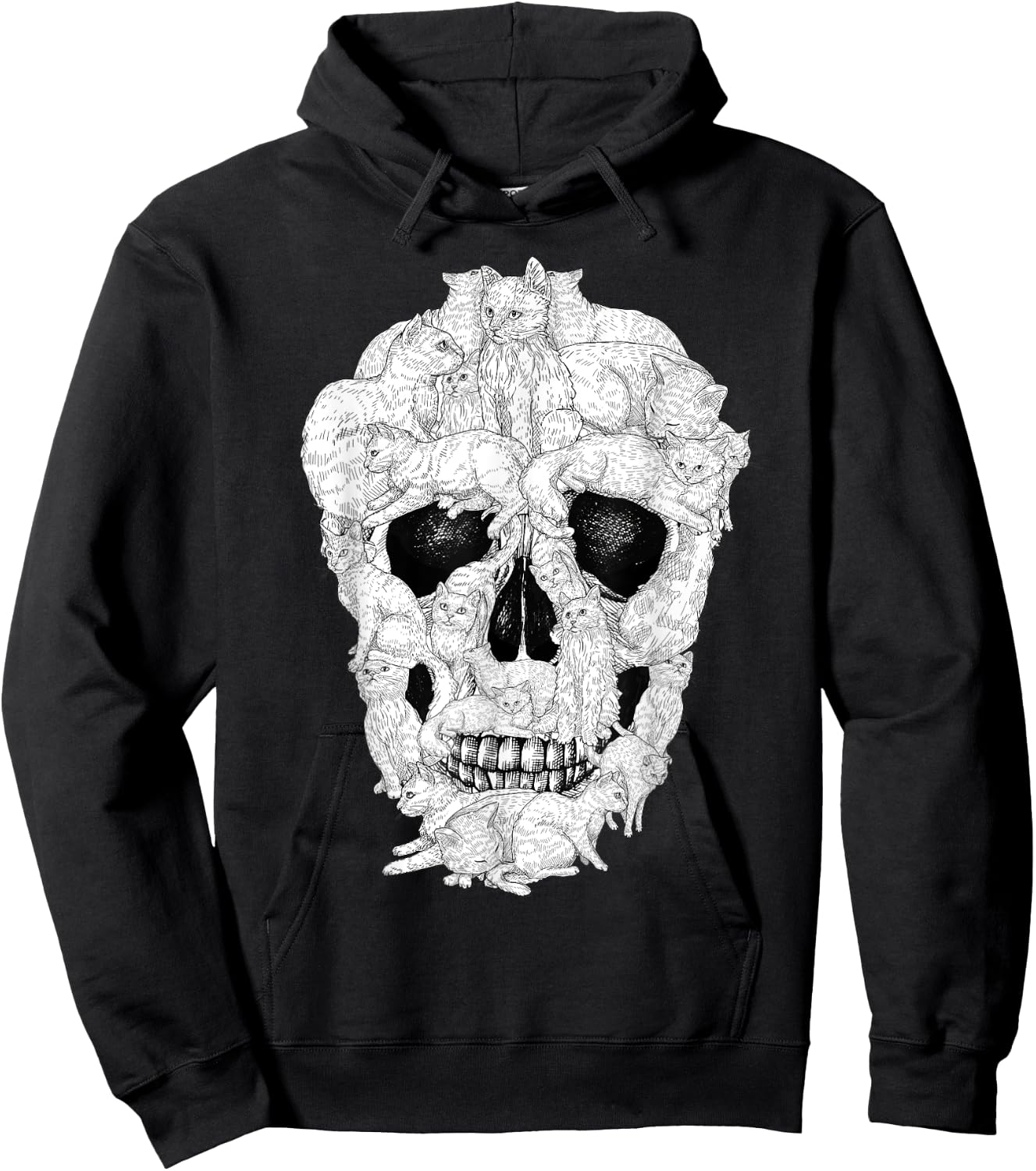 Best Cat Skull Women Halloween Skeleton Cat Lover Hoodie - Hoodie | Black