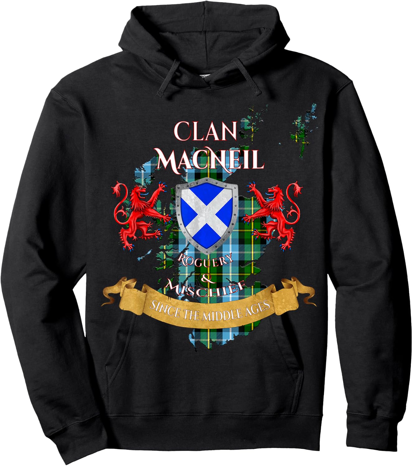 MacNeil Scottish Family Clan Middle Ages Mischief Hoodie - Hoodie | Black