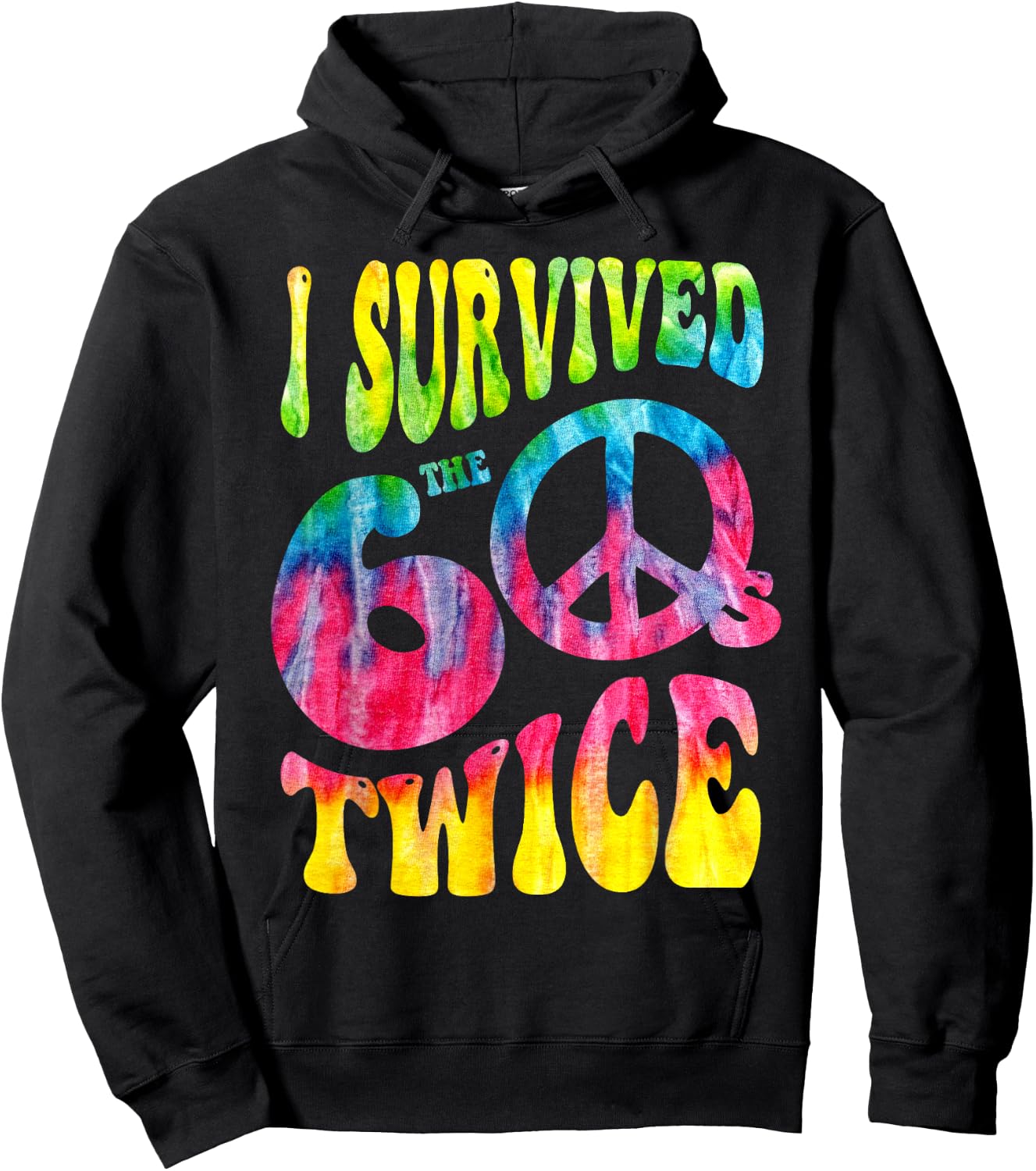 Retro I SURVIVED My SIXTIES TWICE 70th Birthday 60s Vibes Hoodie - Hoodie | Black