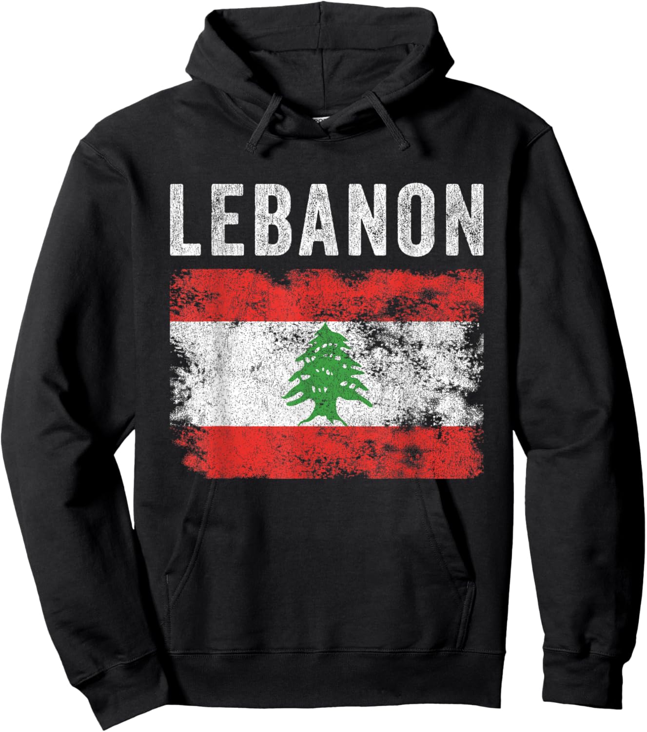 Lebanon Flag Distressed - Men Women Kids - Lebanese Flag Hoodie - Hoodie | Black