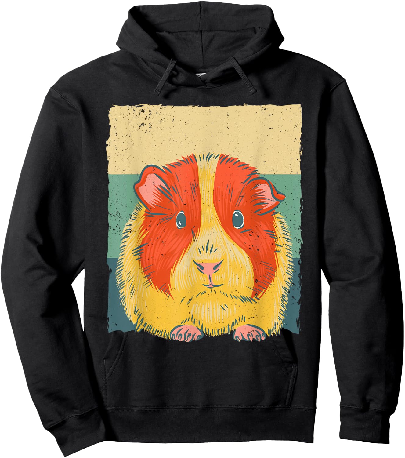 Cute Guinea Pig Design Women Kids Vintage Guinea Pig Hoodie - Hoodie | Black