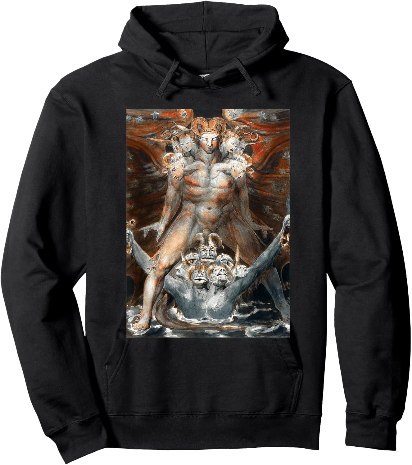 Great Red Dragon and the Beast William Blake The Bible Art Hoodie - Hoodie | Black